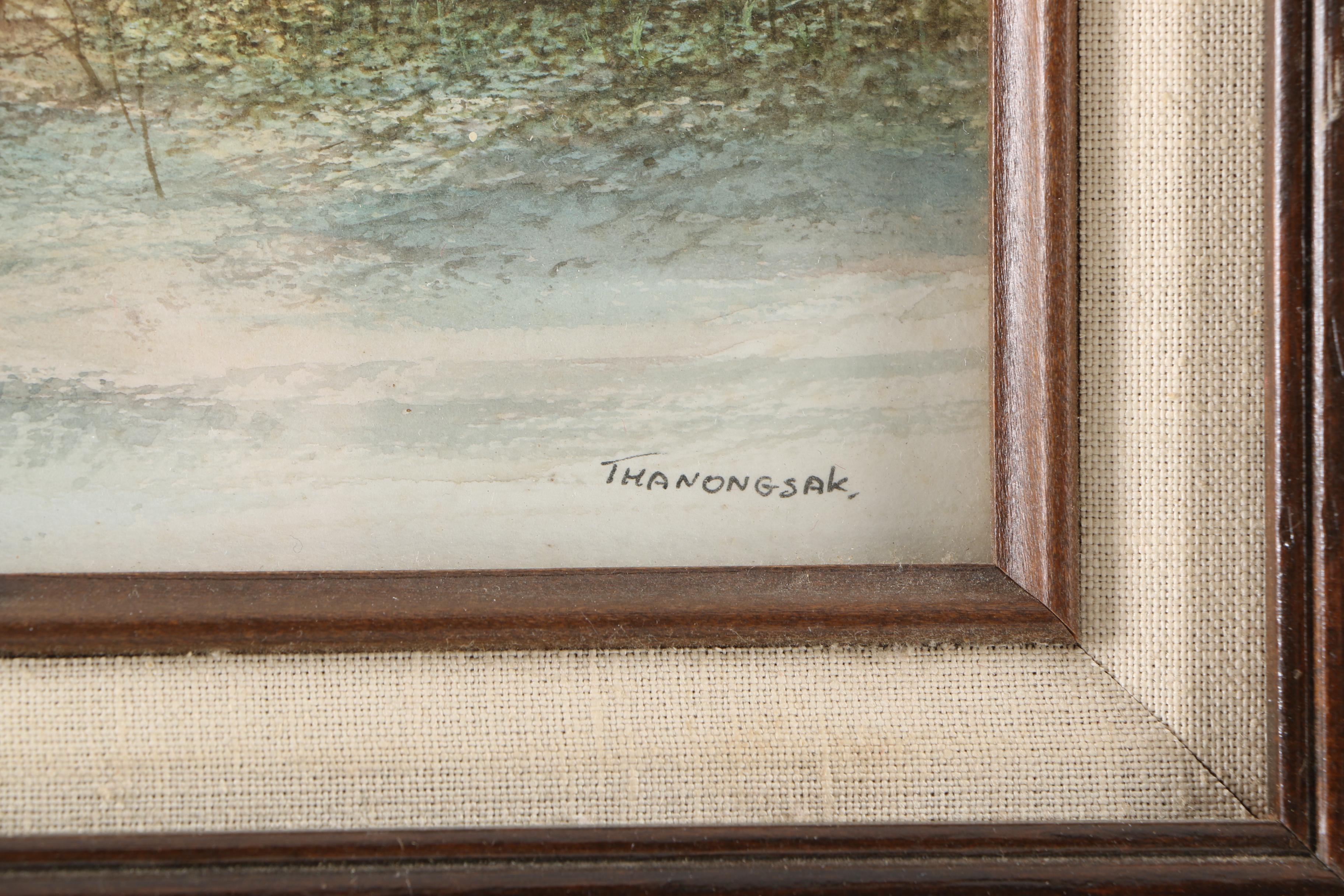 Thanongsak Watercolor Painting on Paper of a Seascape