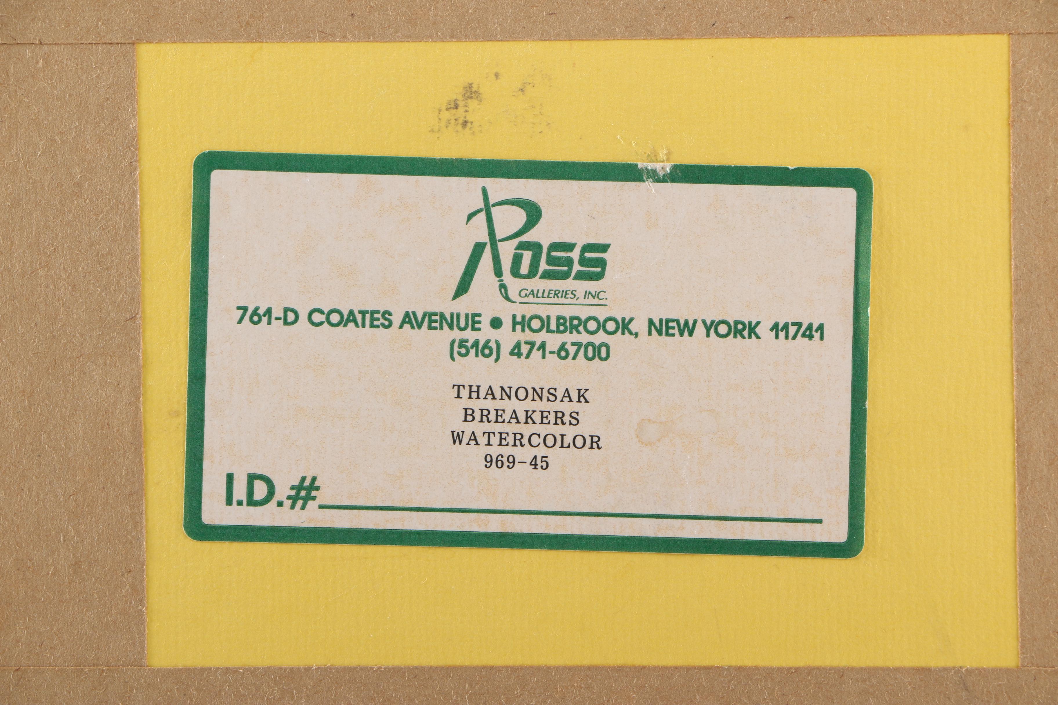 Thanongsak Watercolor Painting on Paper of a Seascape