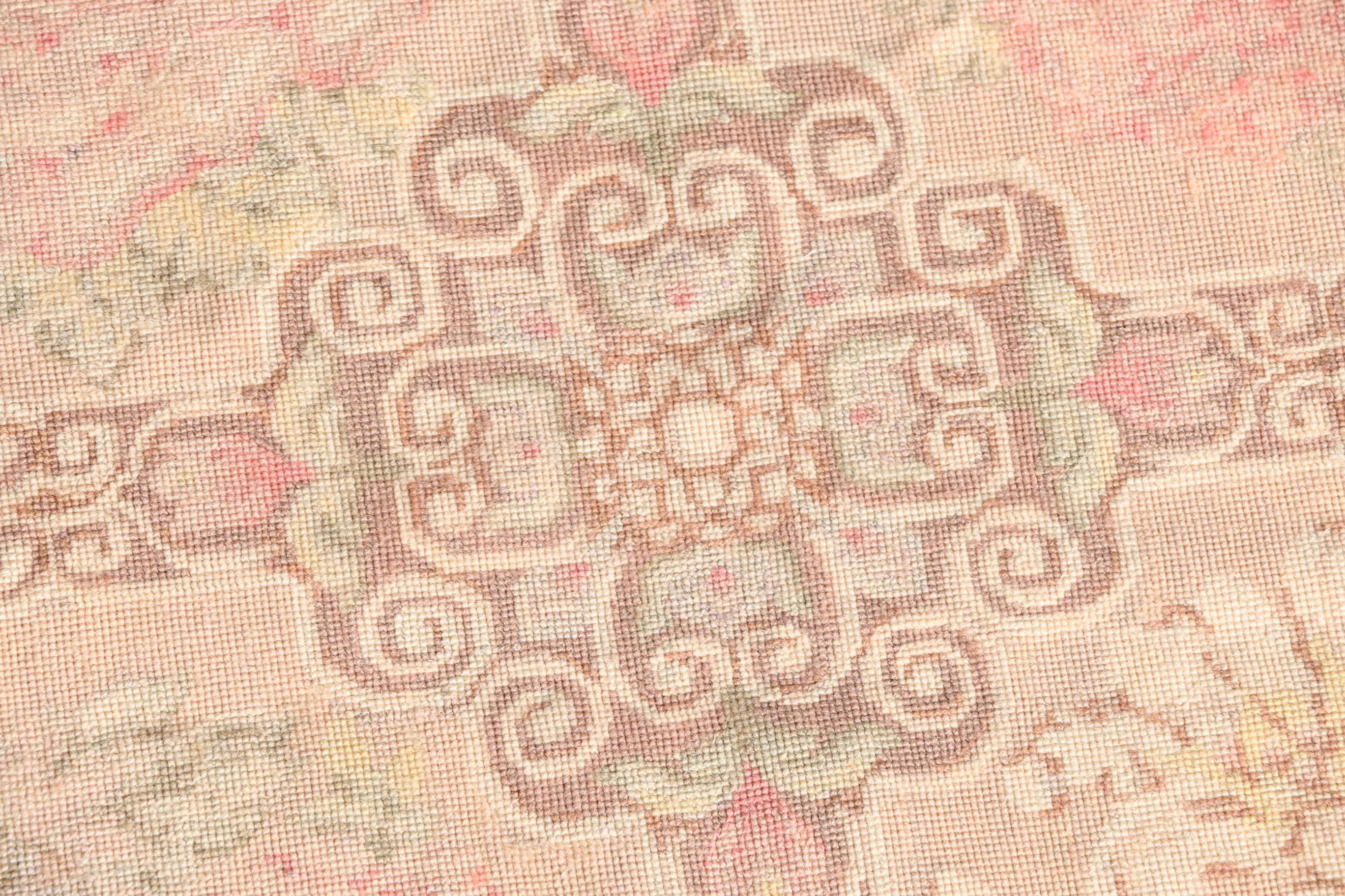 Handmade Needlepoint Aubusson-Style Area Rug