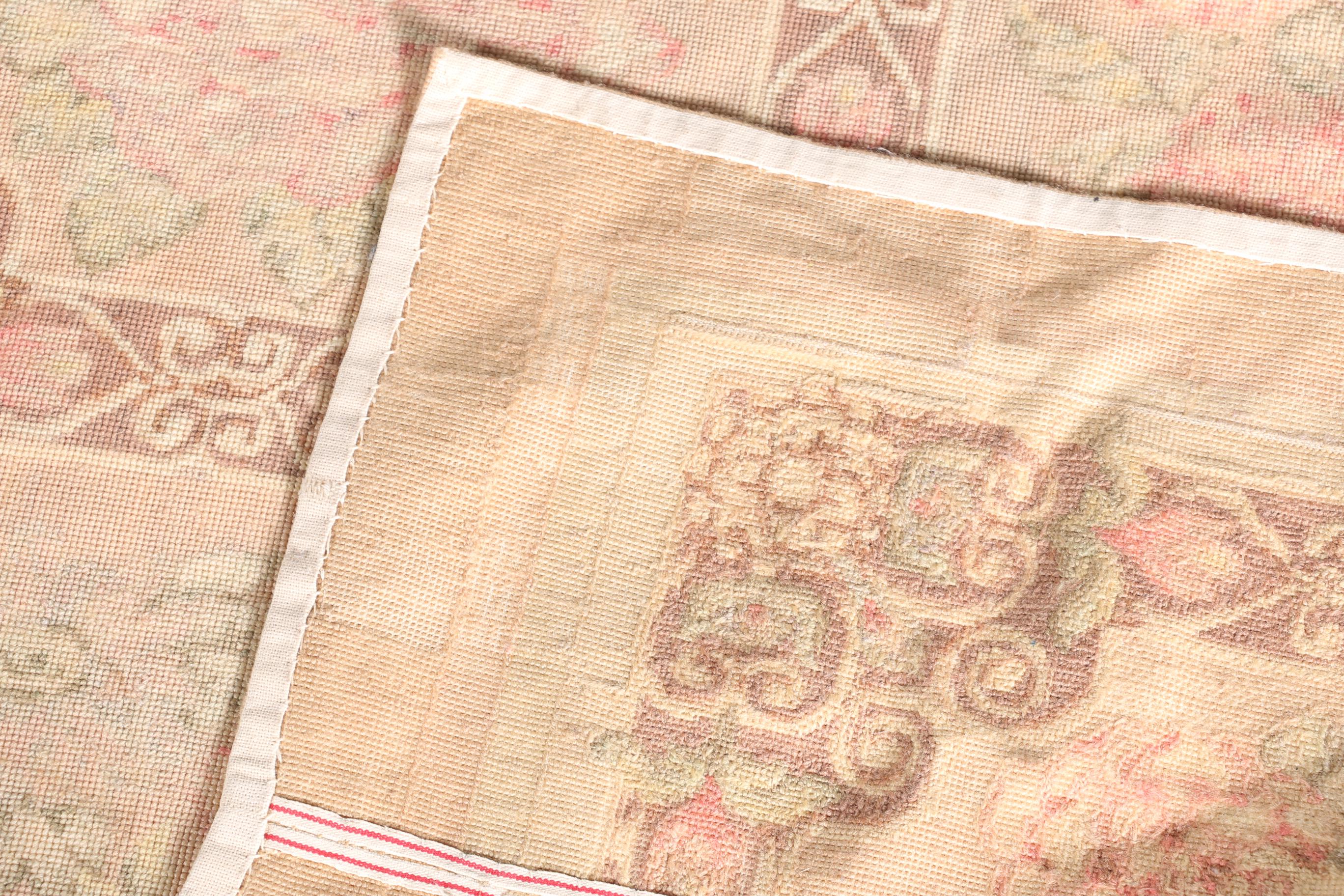 Handmade Needlepoint Aubusson-Style Area Rug