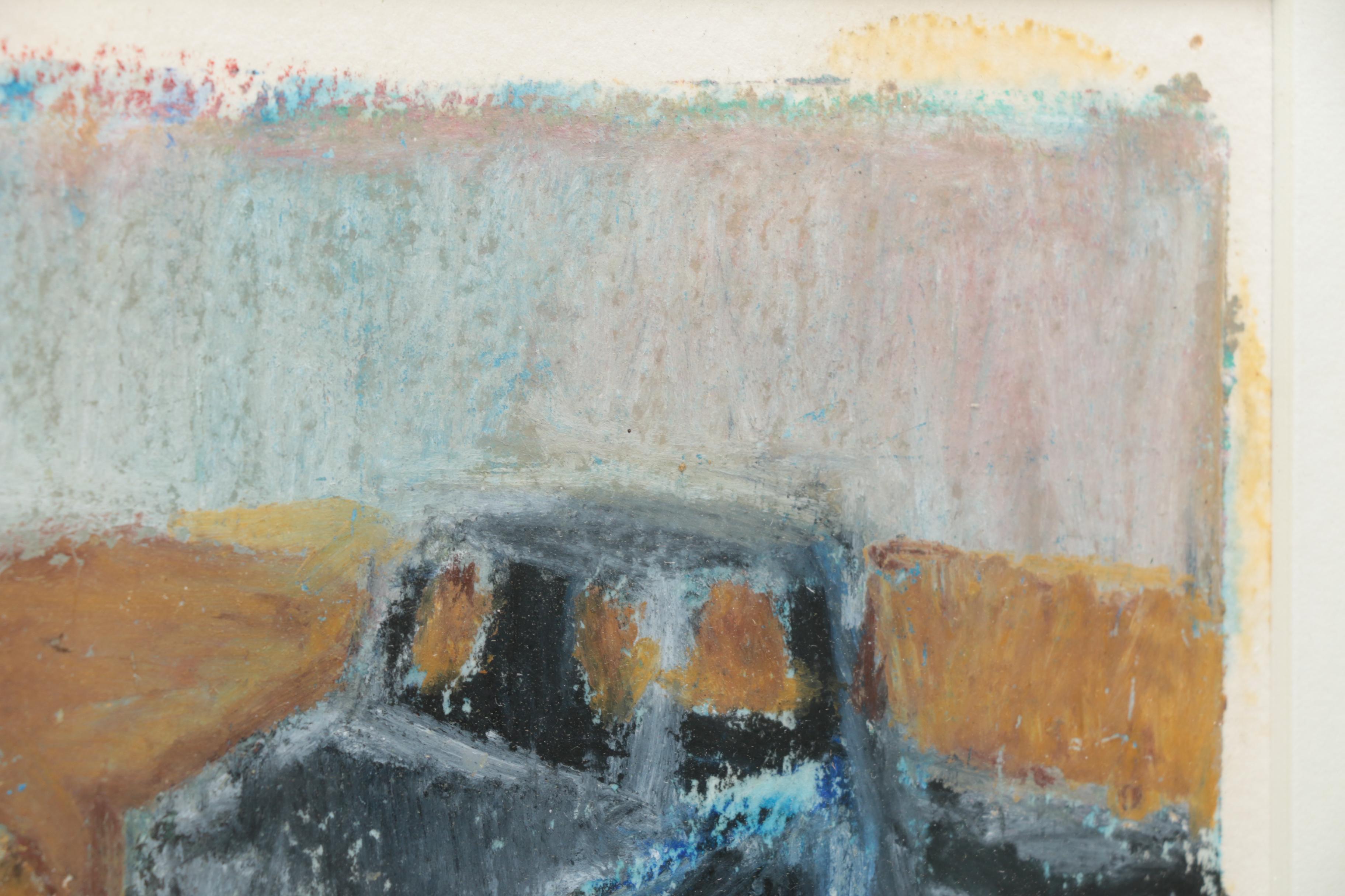 Oil Pastel Drawing on Paper of Toy Cars