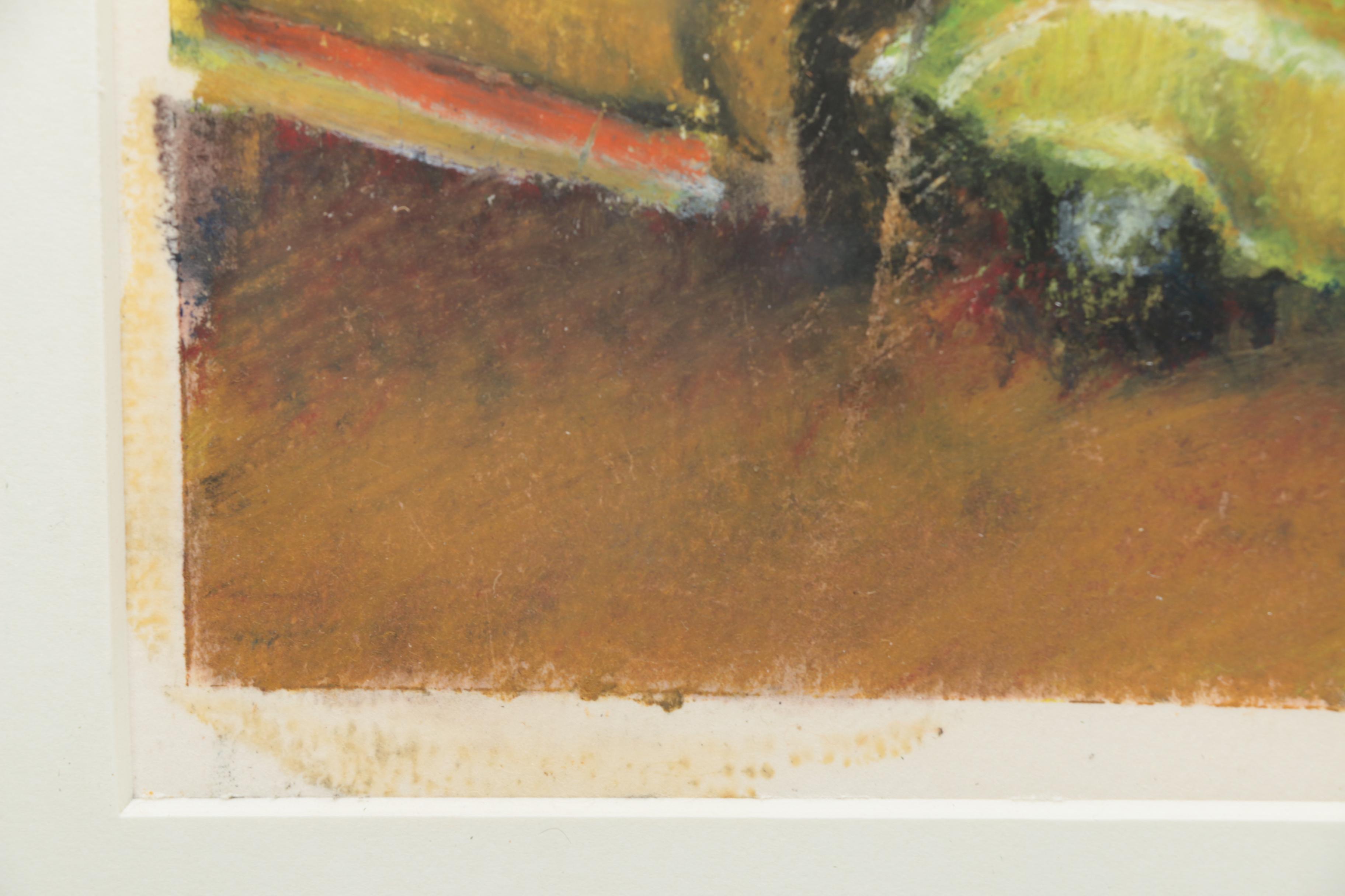 Oil Pastel Drawing on Paper of Toy Cars