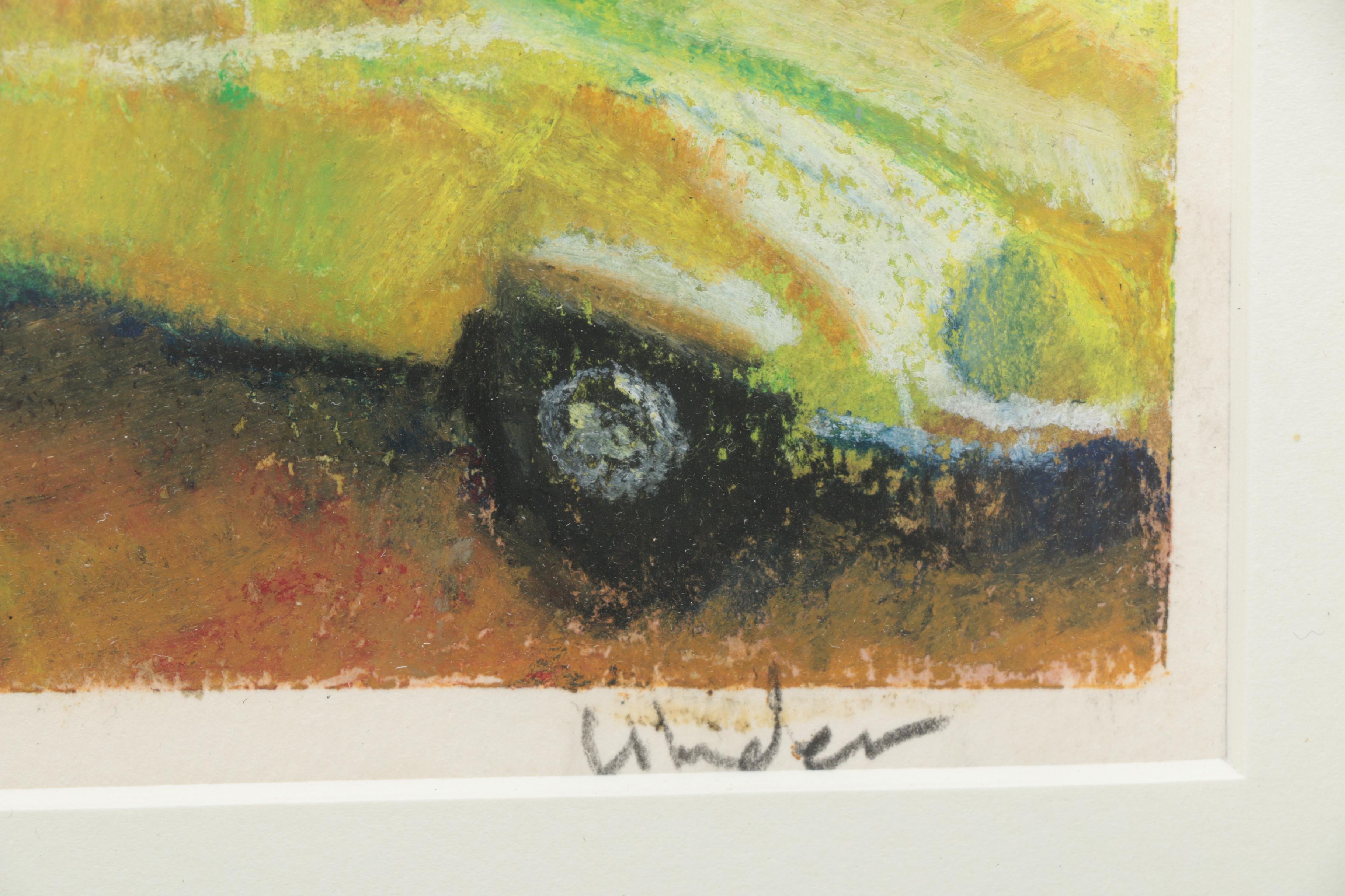 Oil Pastel Drawing on Paper of Toy Cars