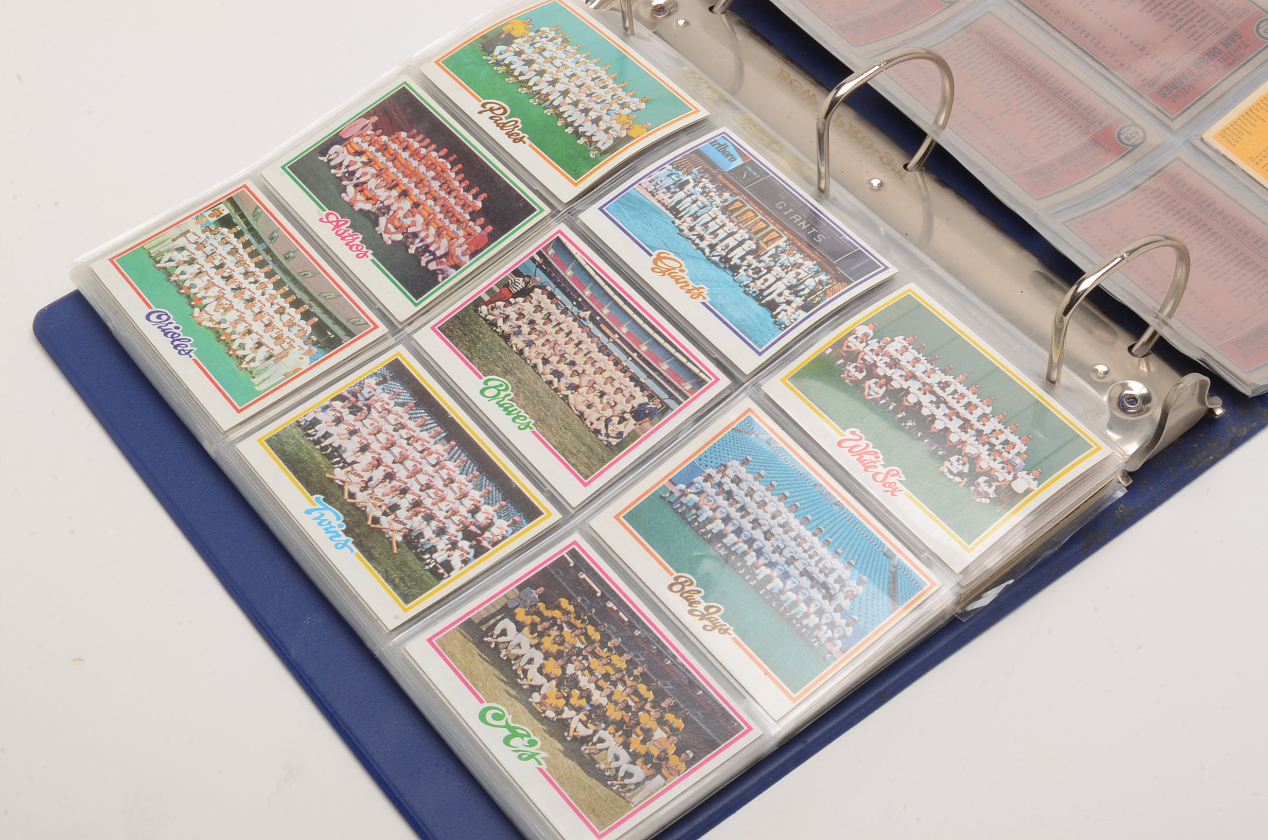 Binder Filled With Vintage Baseball Cards