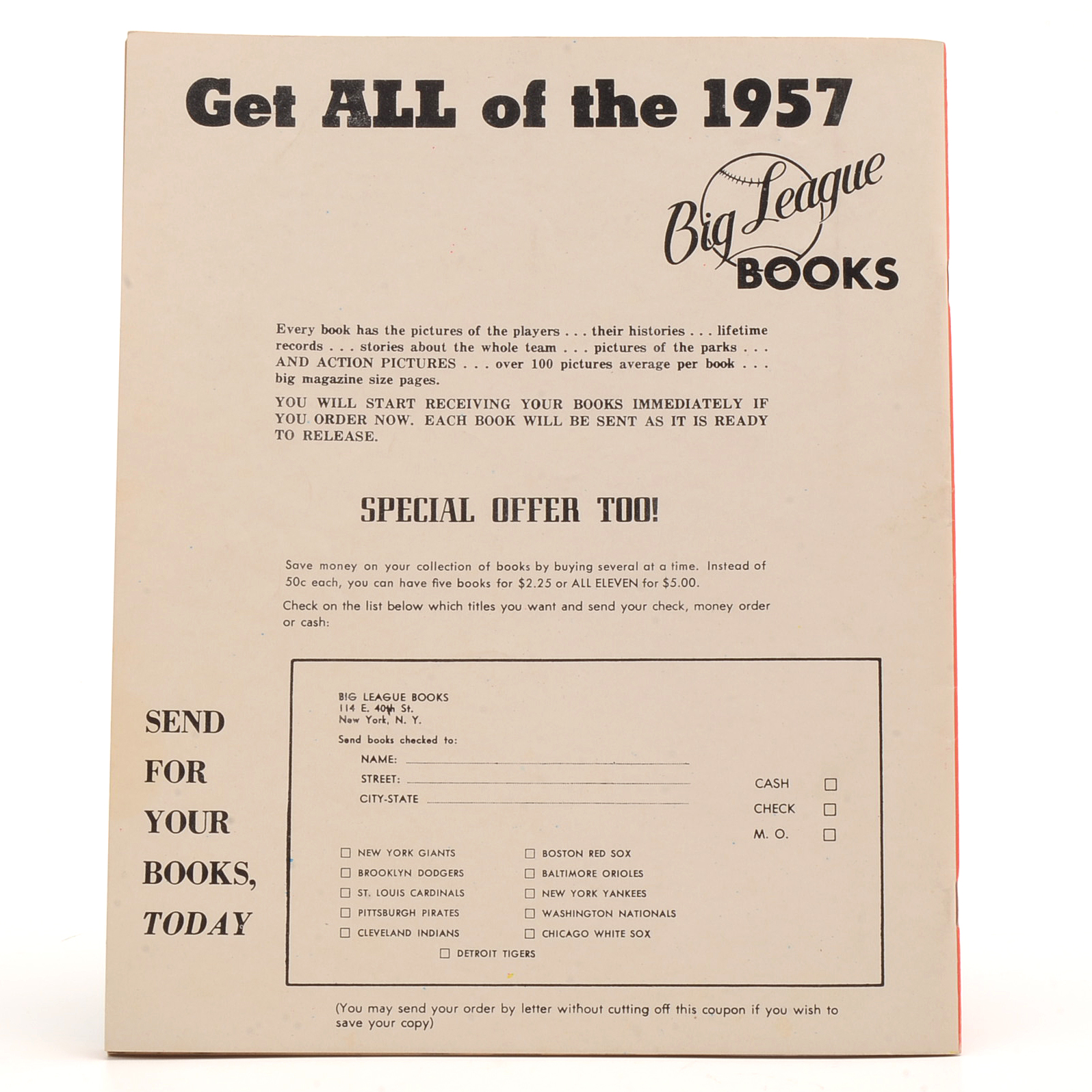 1957 New York Yankees Program