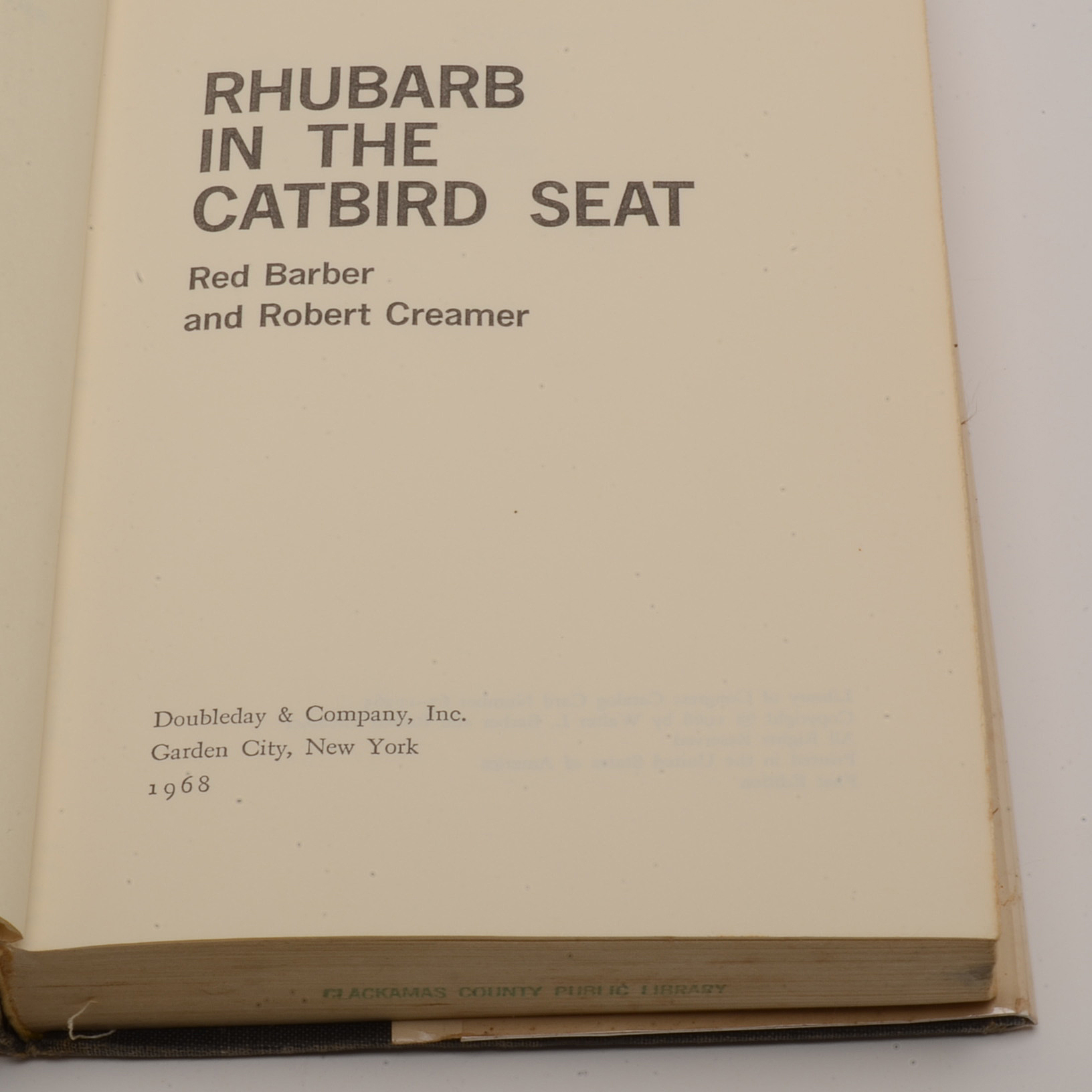 Red Barber Signed "Rhubarb in the Catbird Seat"
