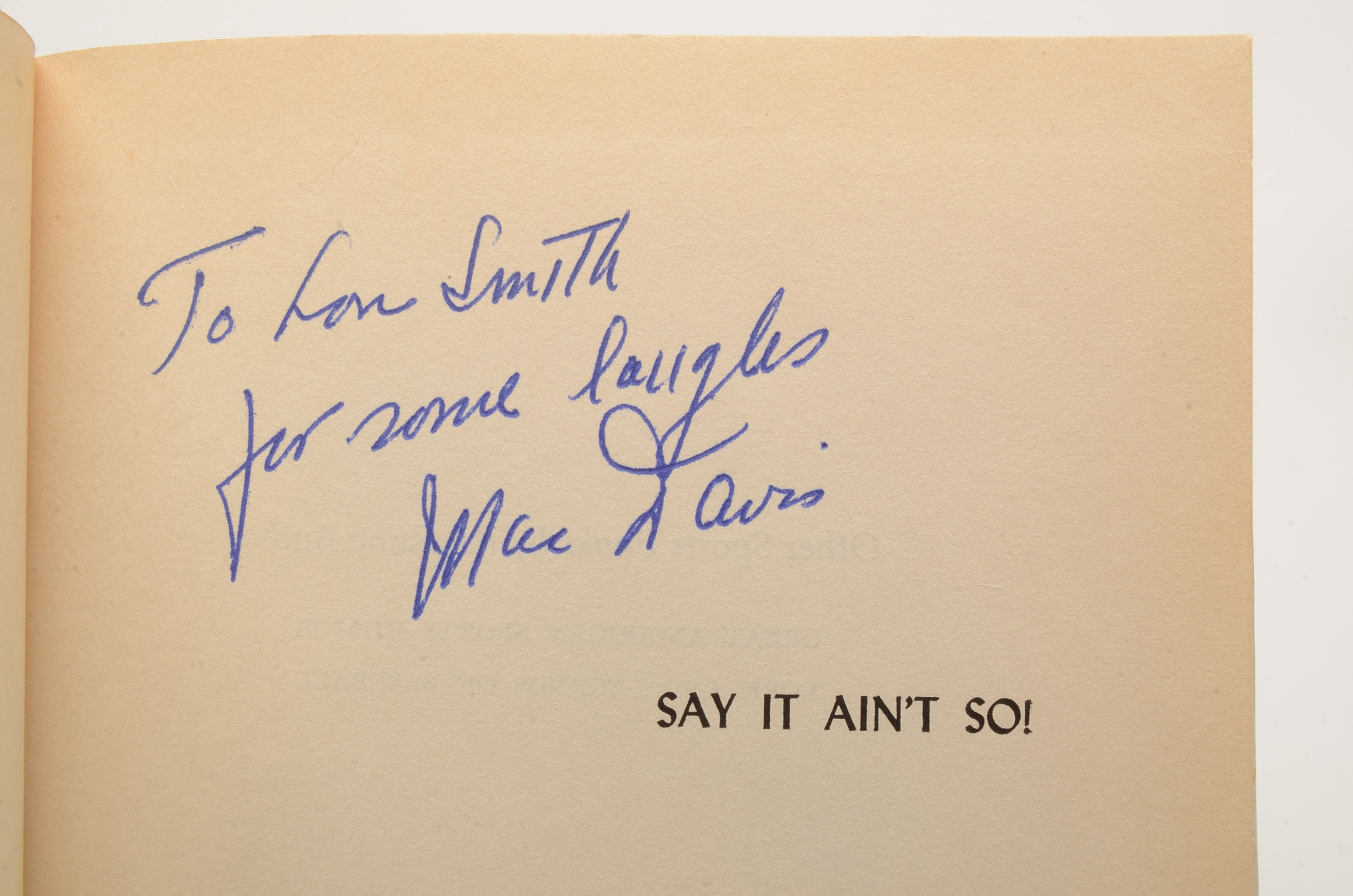 Signed Copies of "Eight Men Out" and "Say it Ain't So!"