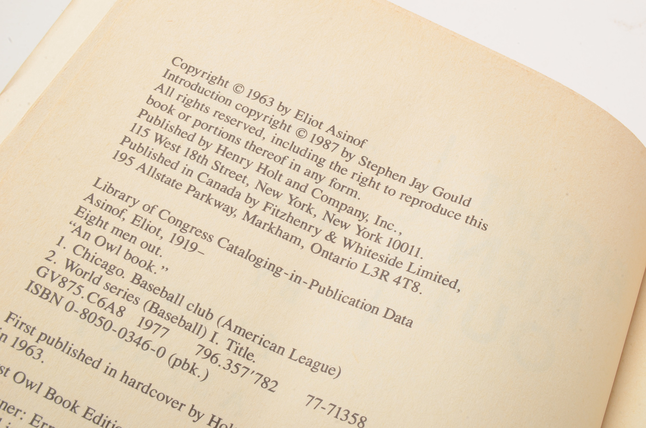 Signed Copies of "Eight Men Out" and "Say it Ain't So!"