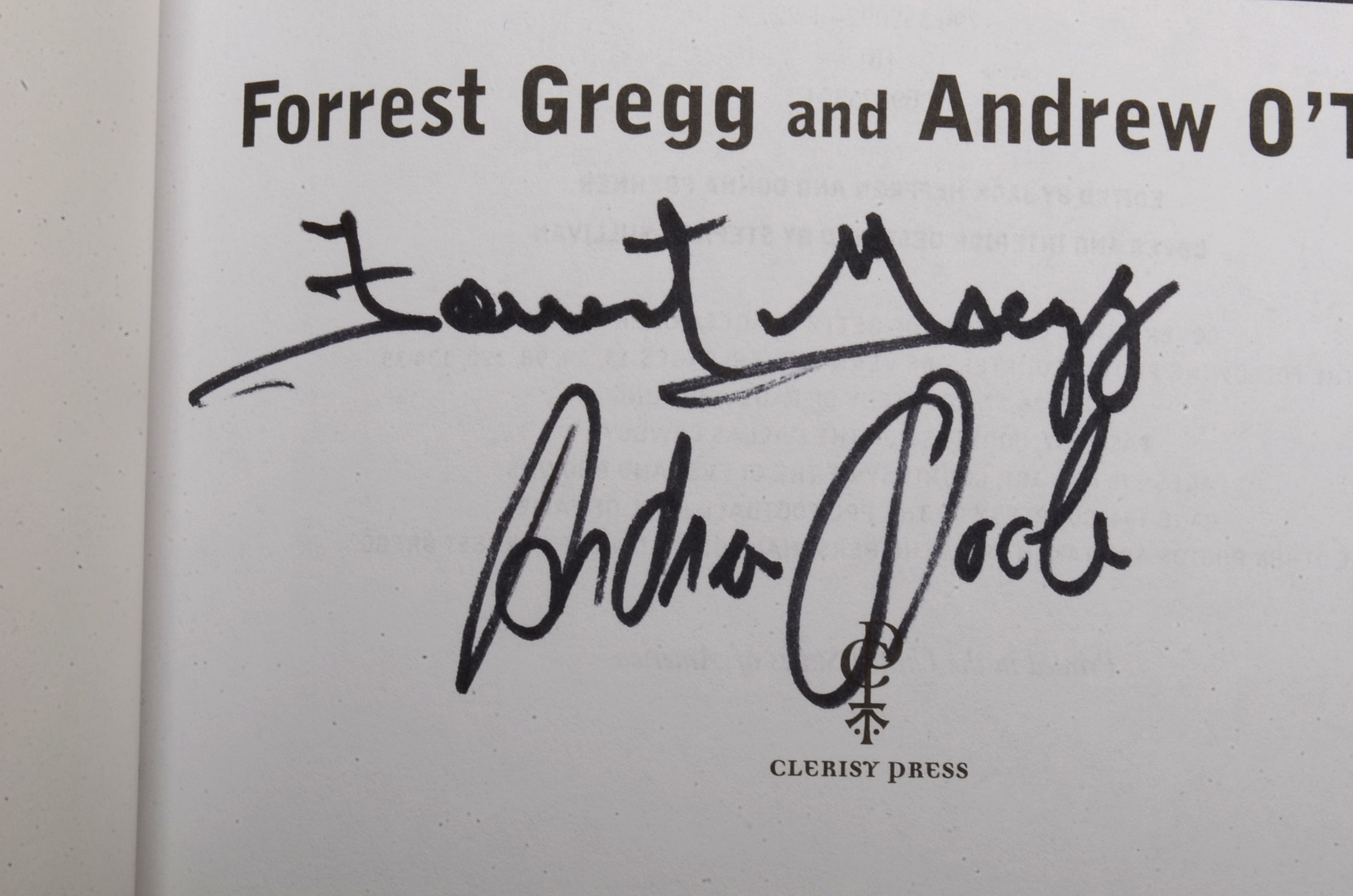 Forrest Gregg Signed "Winning in the Trenches"