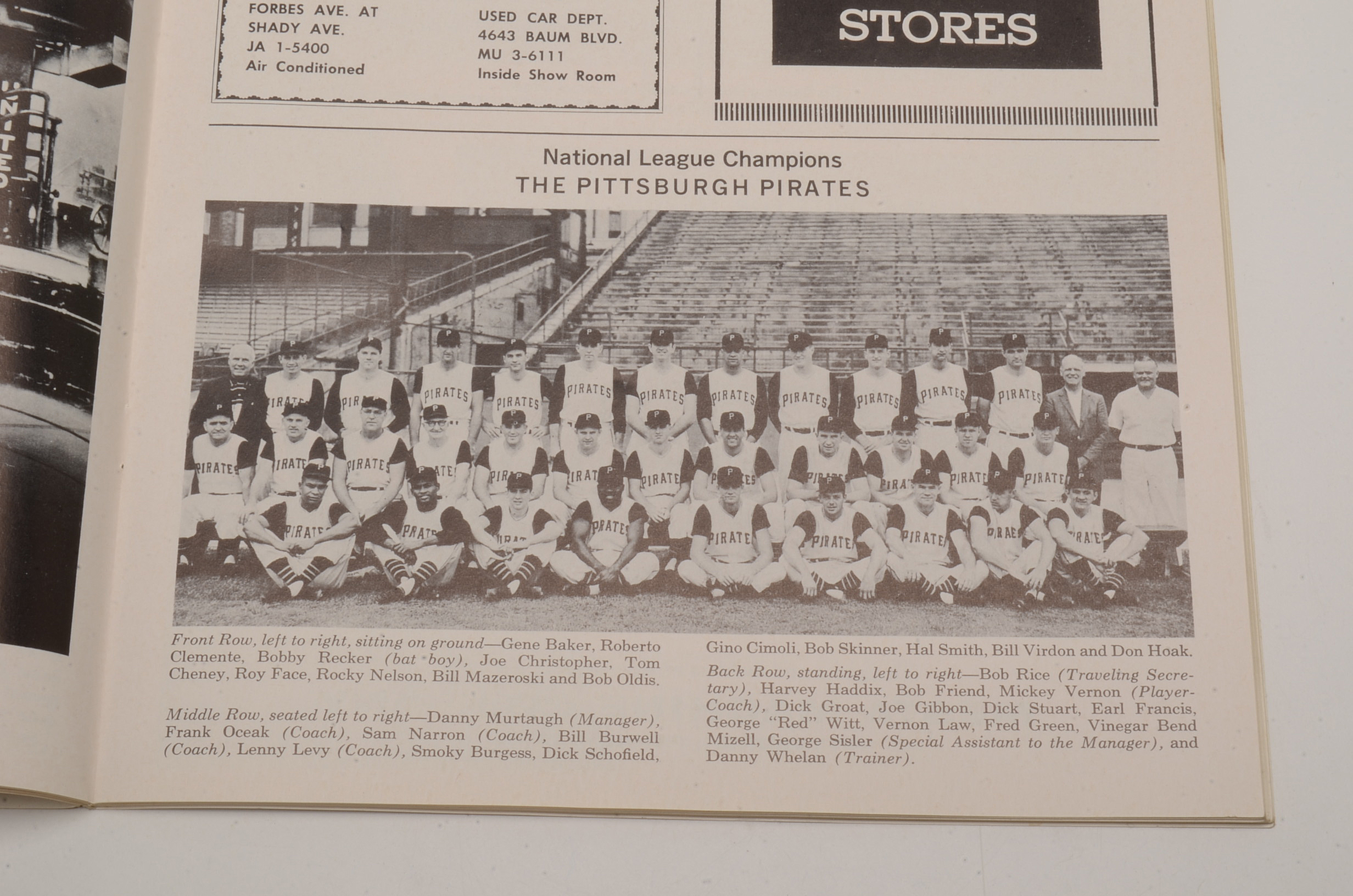 1960 World Series Baseball Program Pirates Vs. Yankees