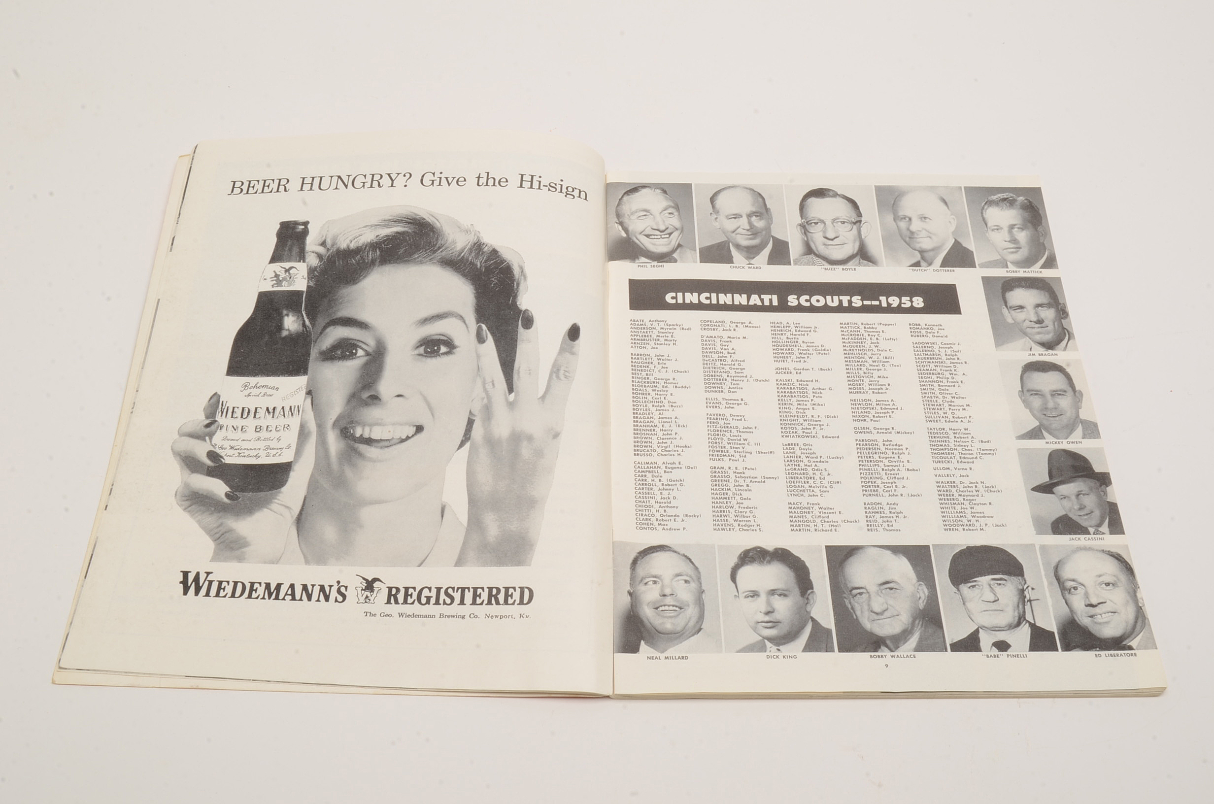 1958 Reds Yearbook With Nuxhall and Bailey Signed Photos