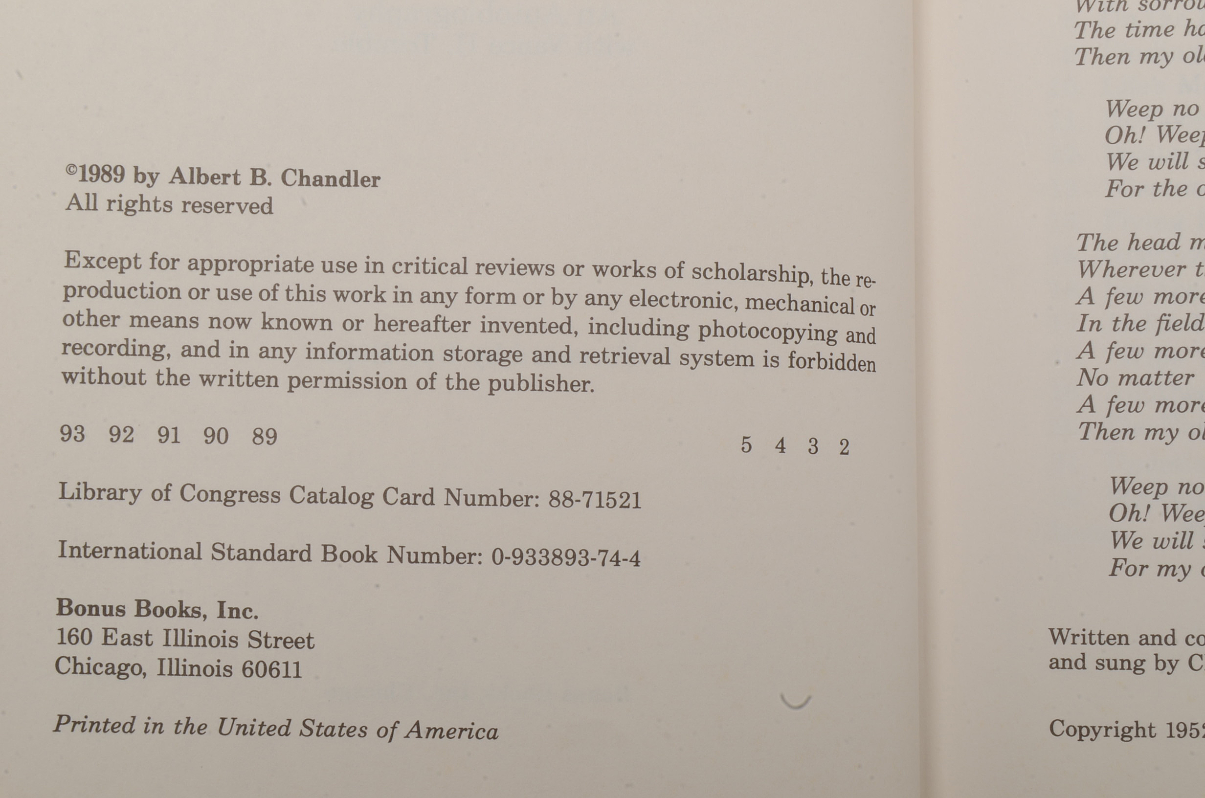 Happy Chandler Signed Autobiography