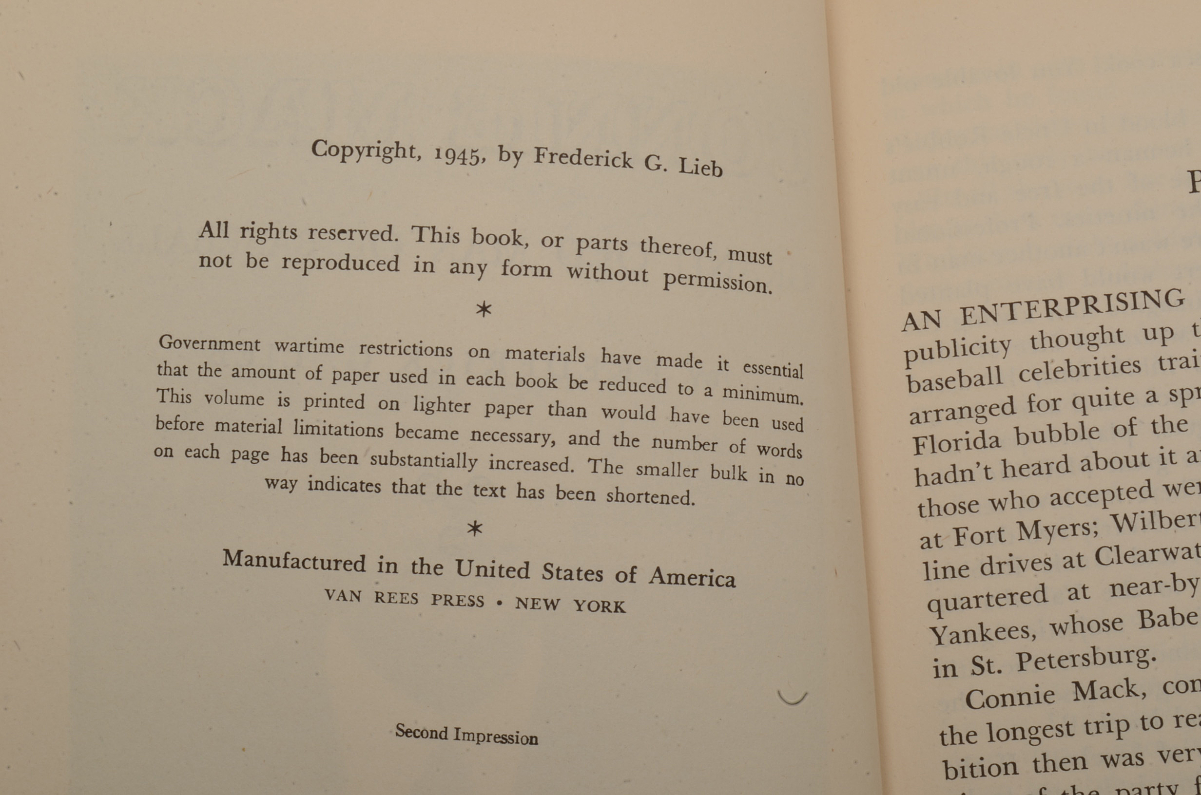 Frederick Lieb Signed Book "Connie Mack"