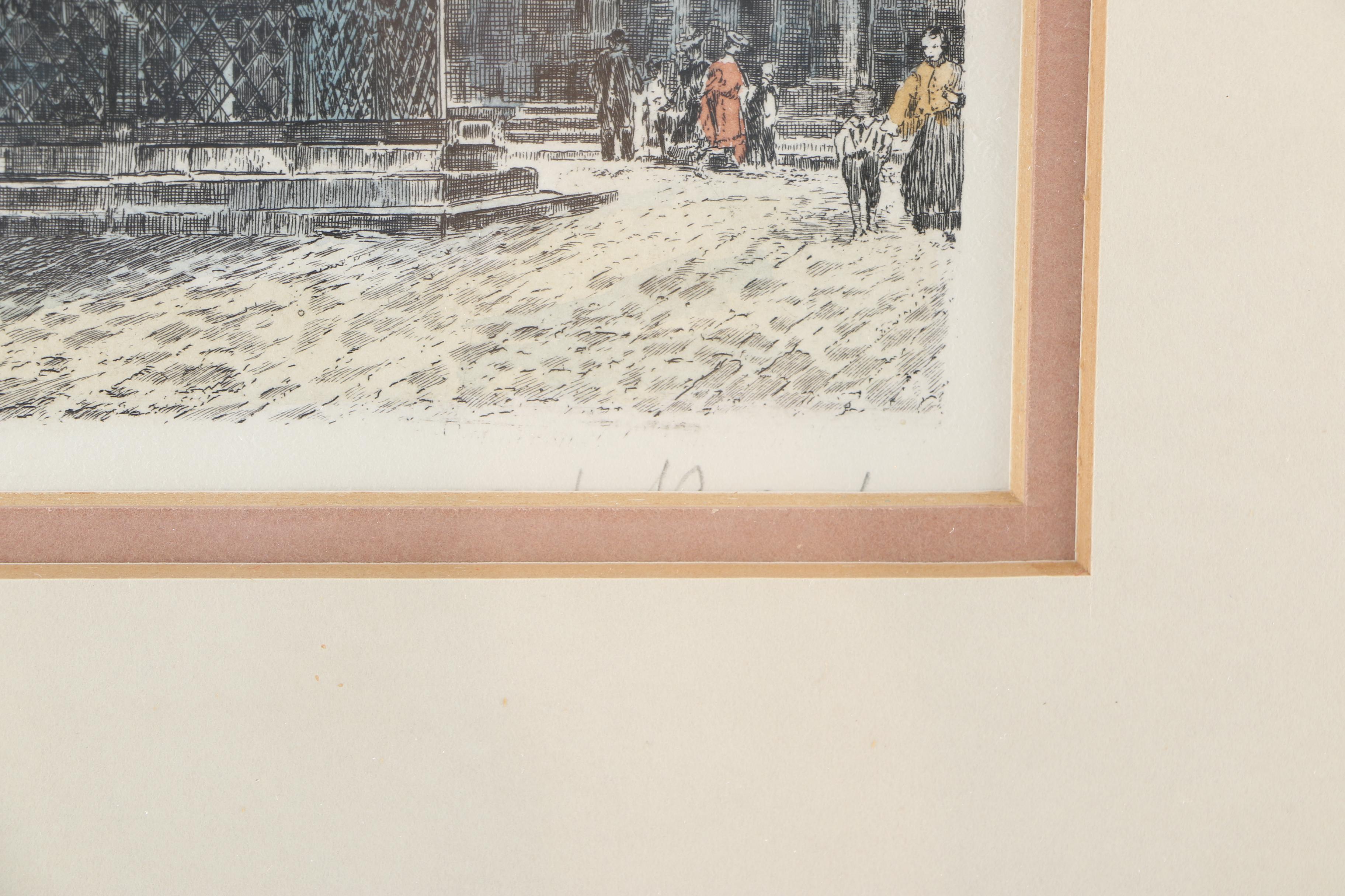 Albrecht Bruck Early 20th Century Hand-Colored Etchings of Nuremberg