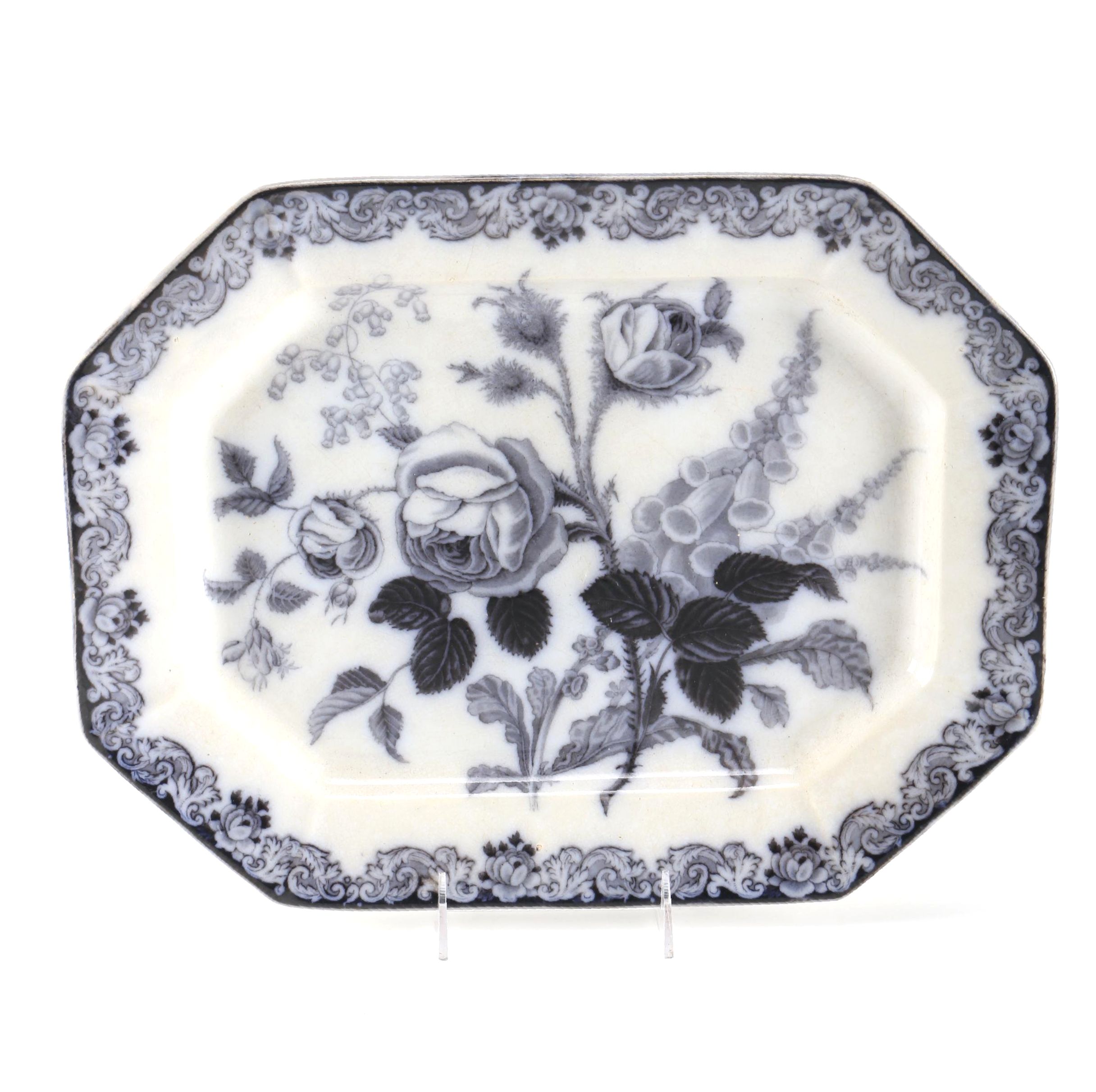 Late 19th Century Edward Challinor "Foxglove" Ceramic Tray