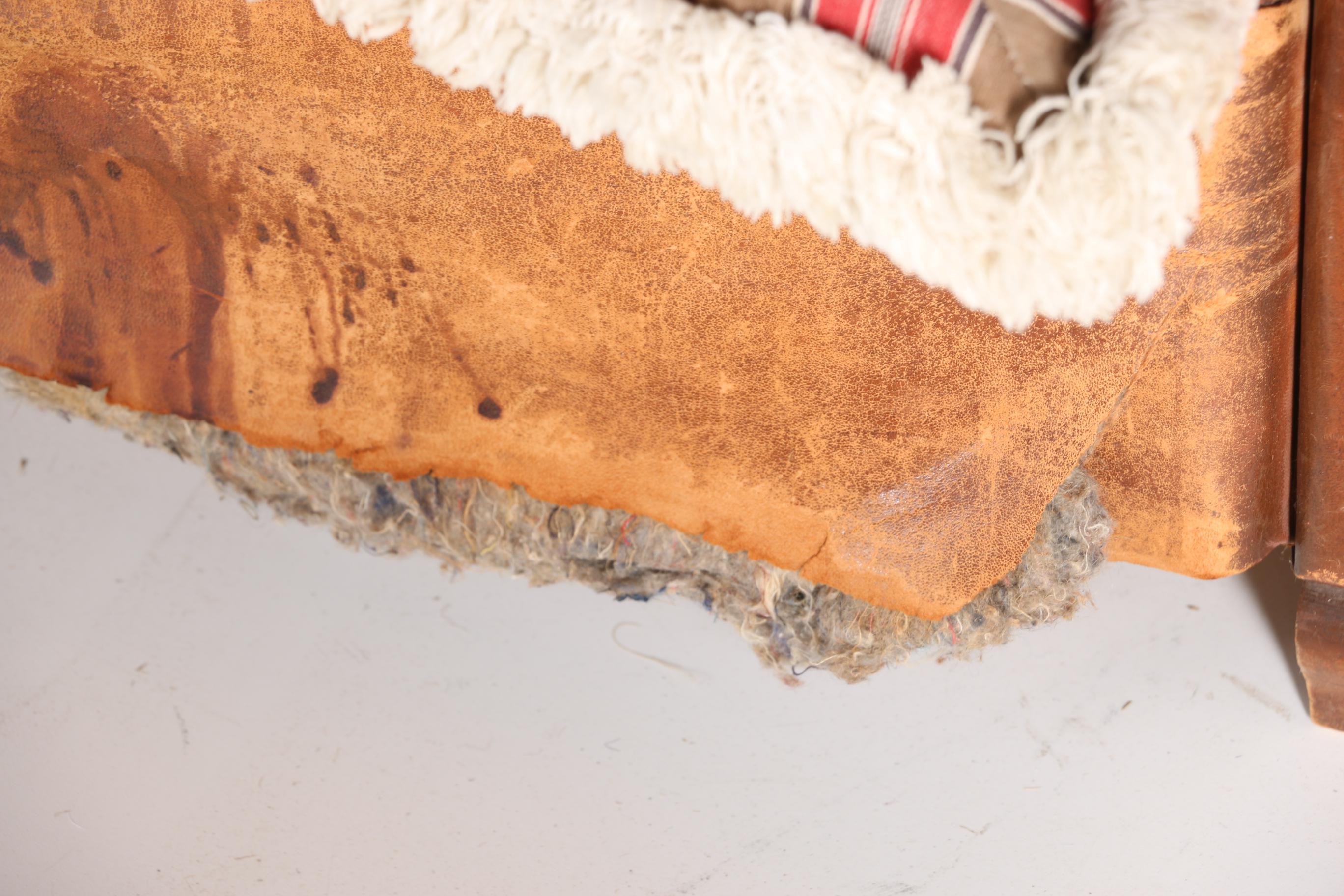 Vintage Leather Armchair With Pillow Cushion