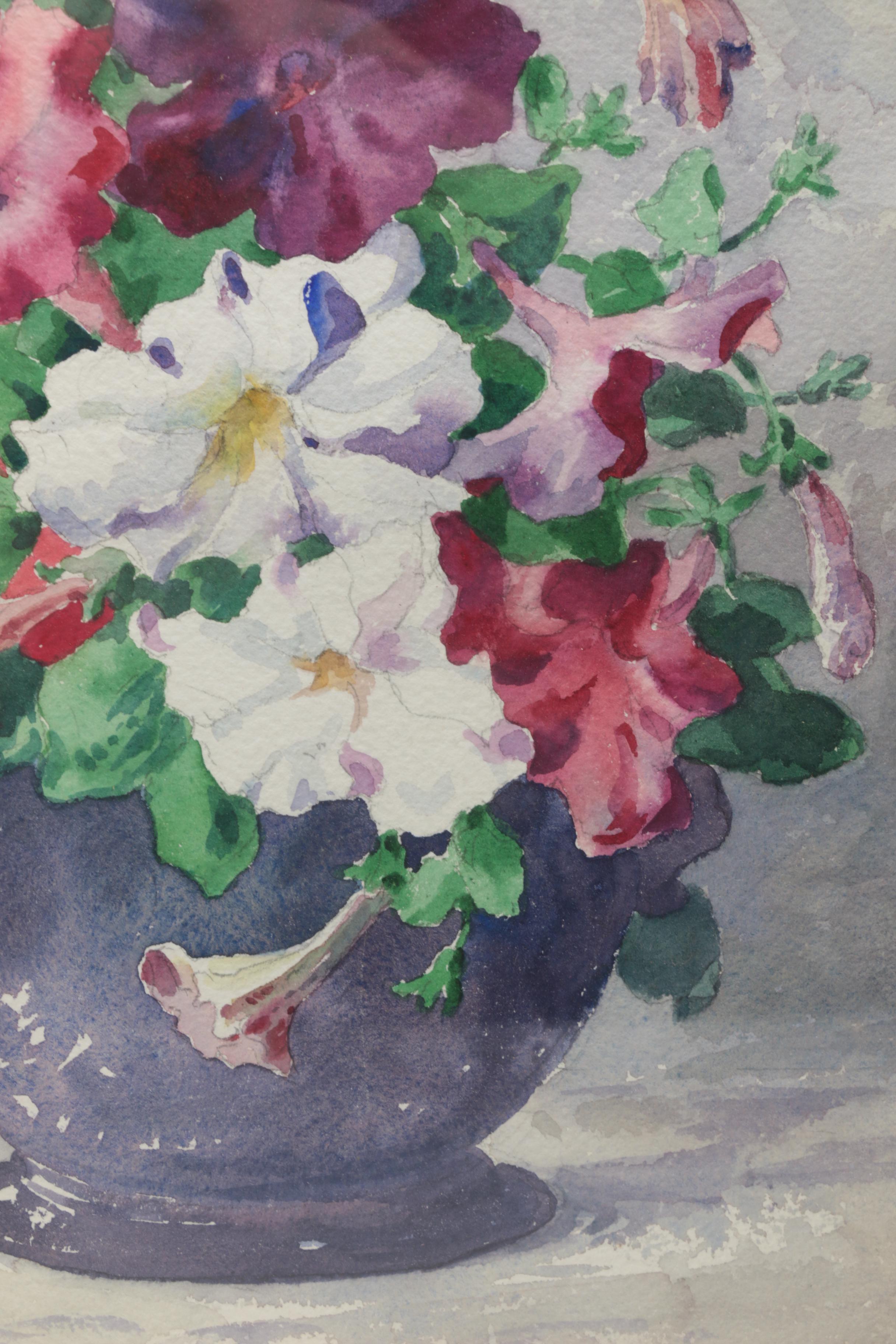 Polly Nordell Watercolor of Morning Glories