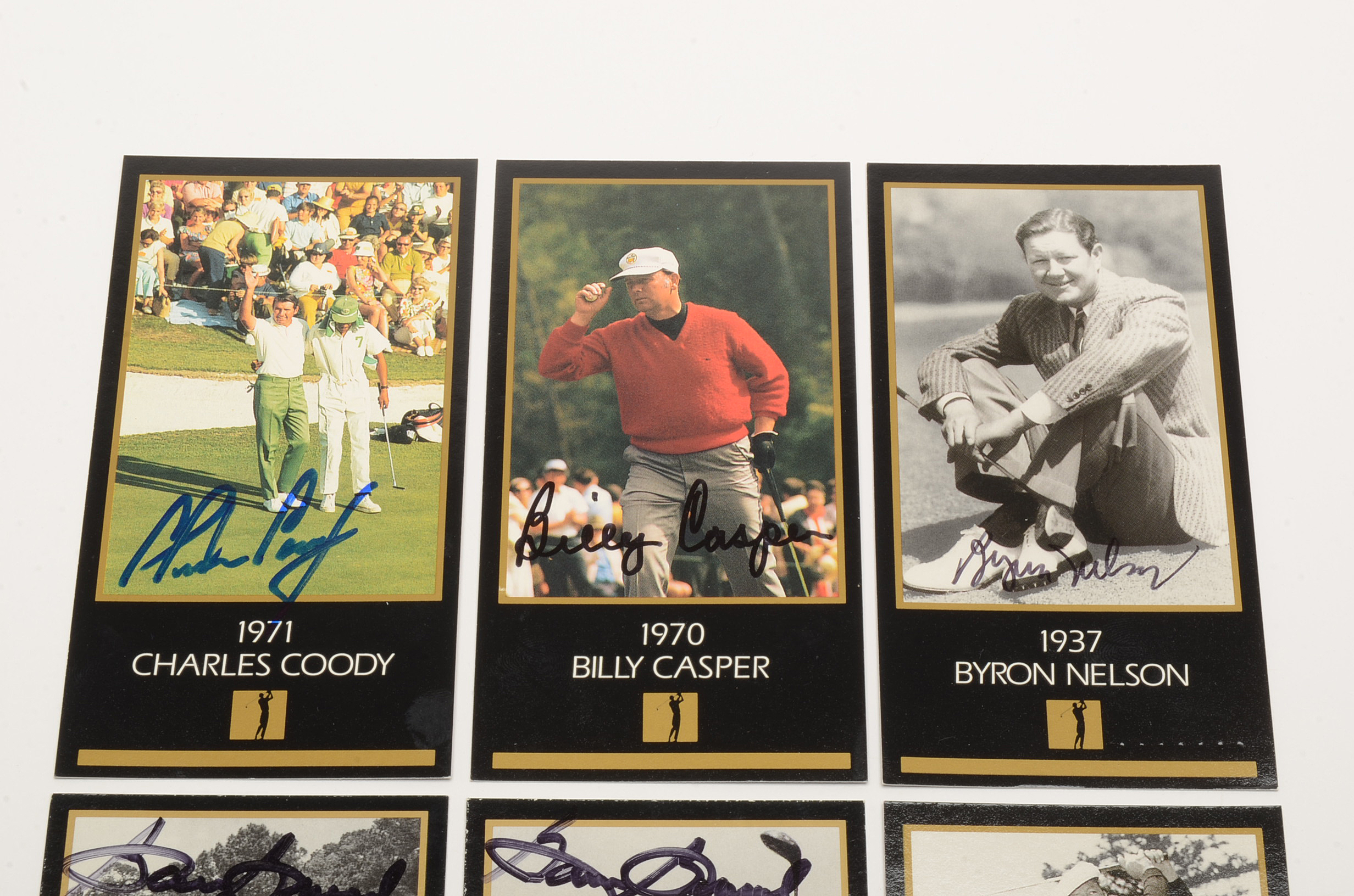 Six 1993 Casper, Nelson, Snead, Coody Signed PGA Golf Cards