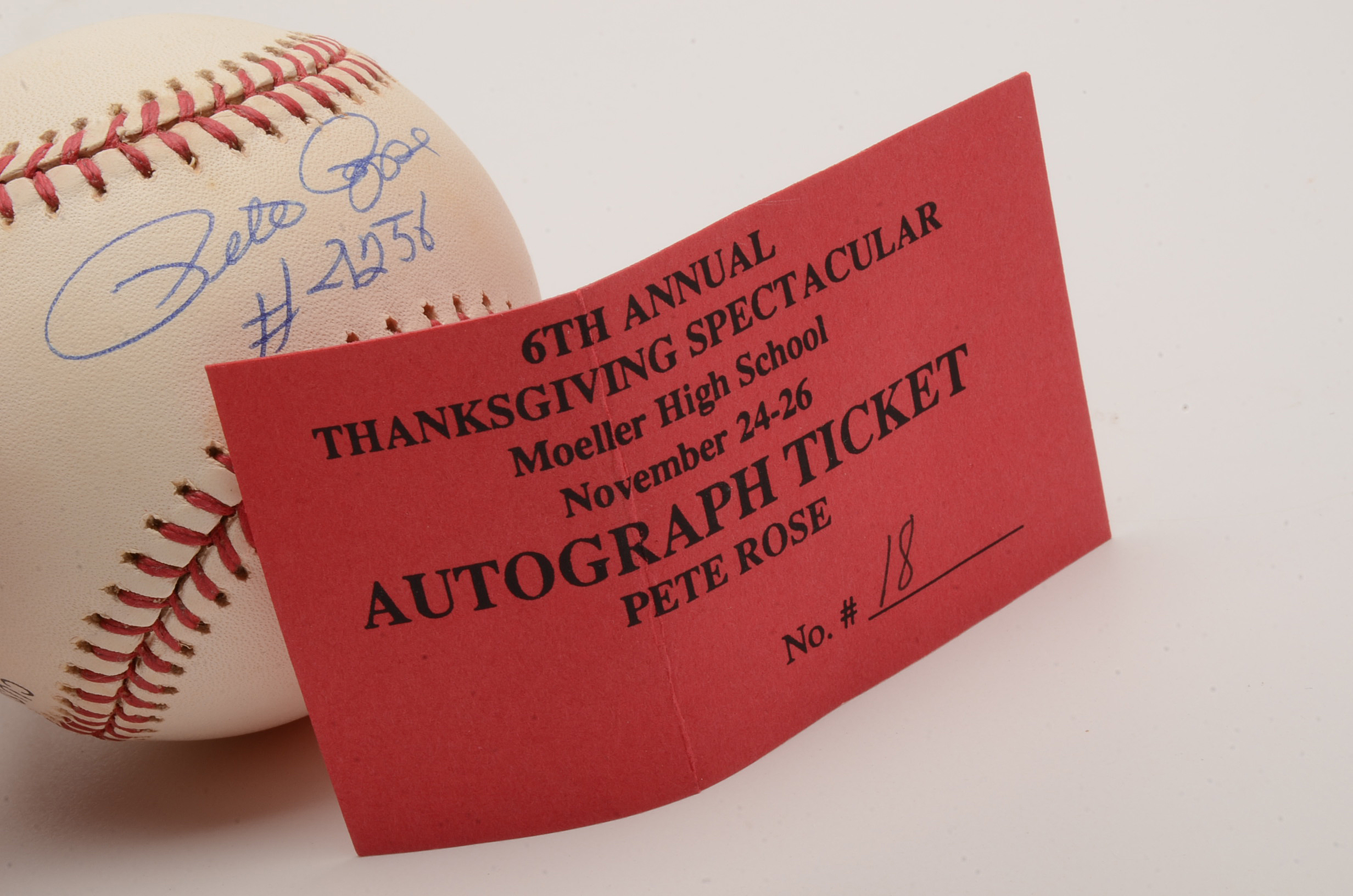 Pete Rose Signed Baseball  COA