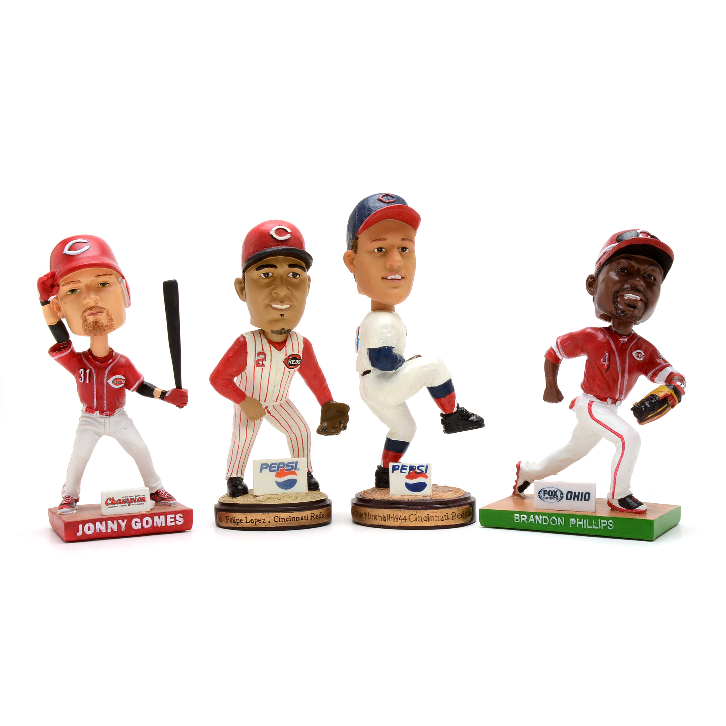 Phillips, Nuxhall, Gomes and Lopez Bobbleheads