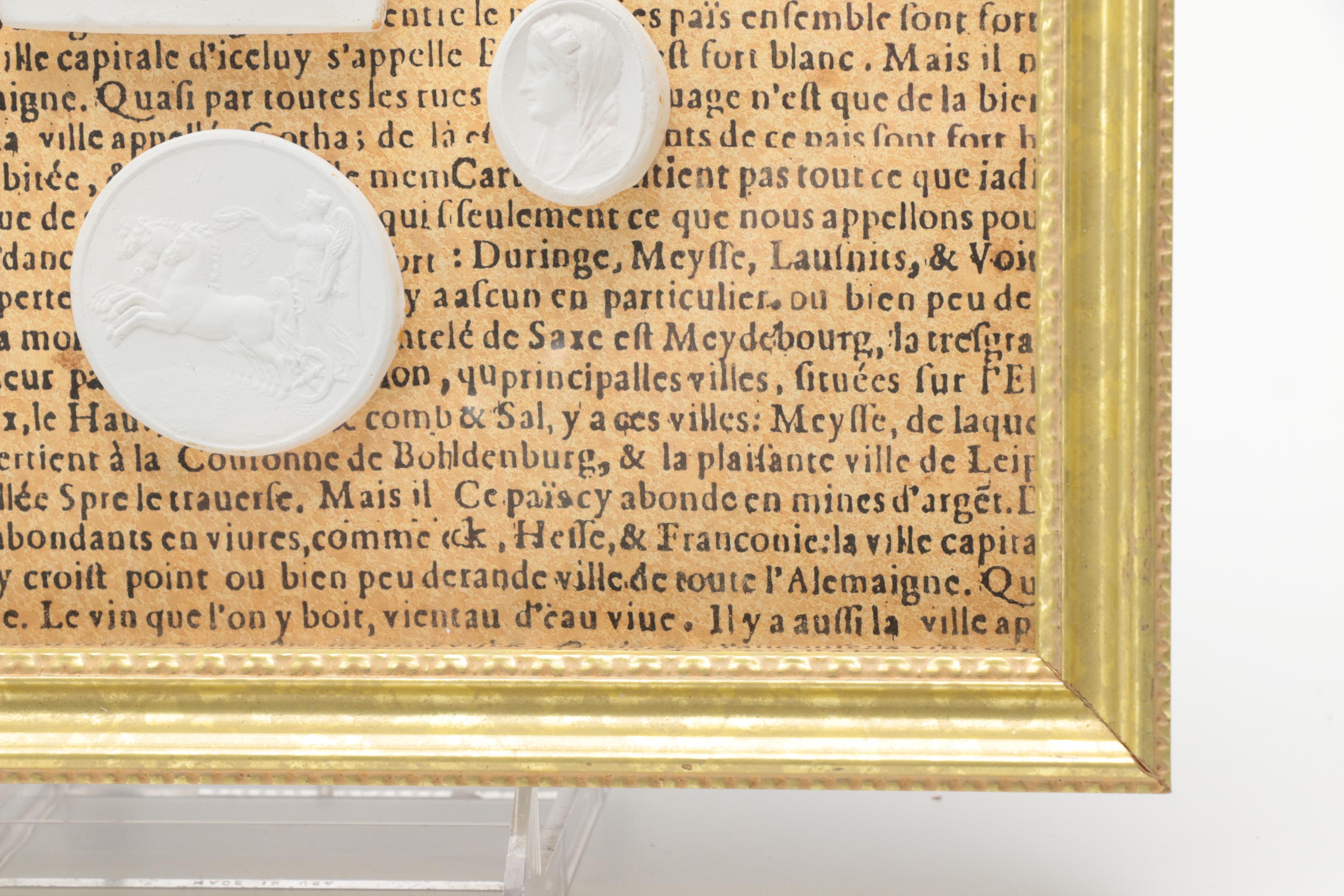 Framed Plaster "Grand Tour" Intaglios
