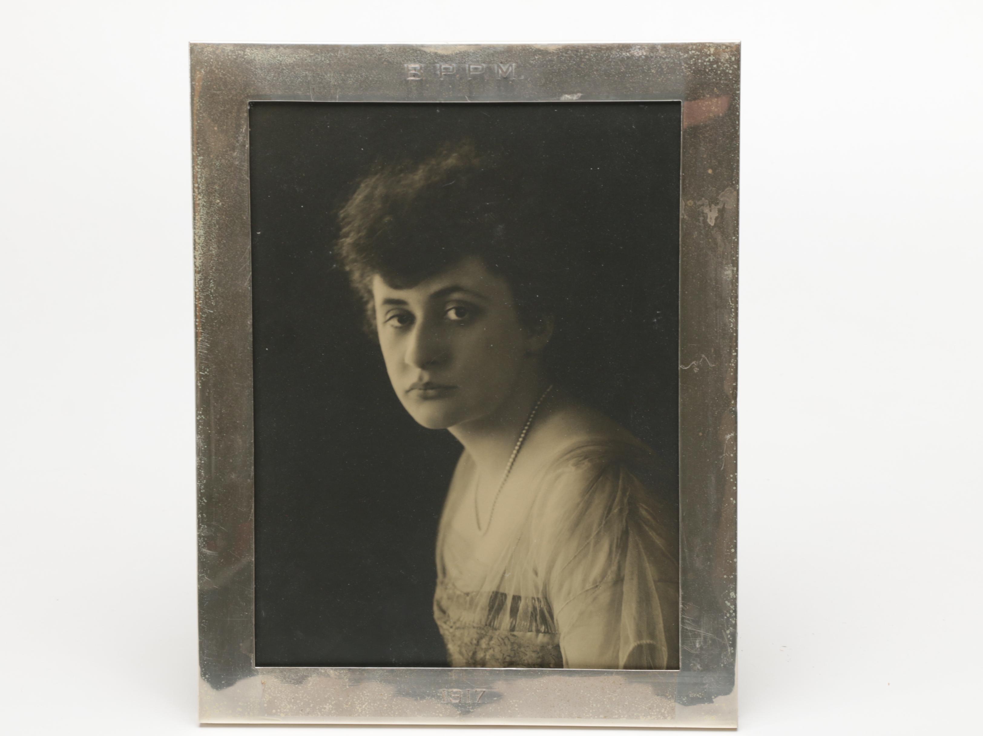 Photograph Portrait of a Woman in a Sterling Silver Frame