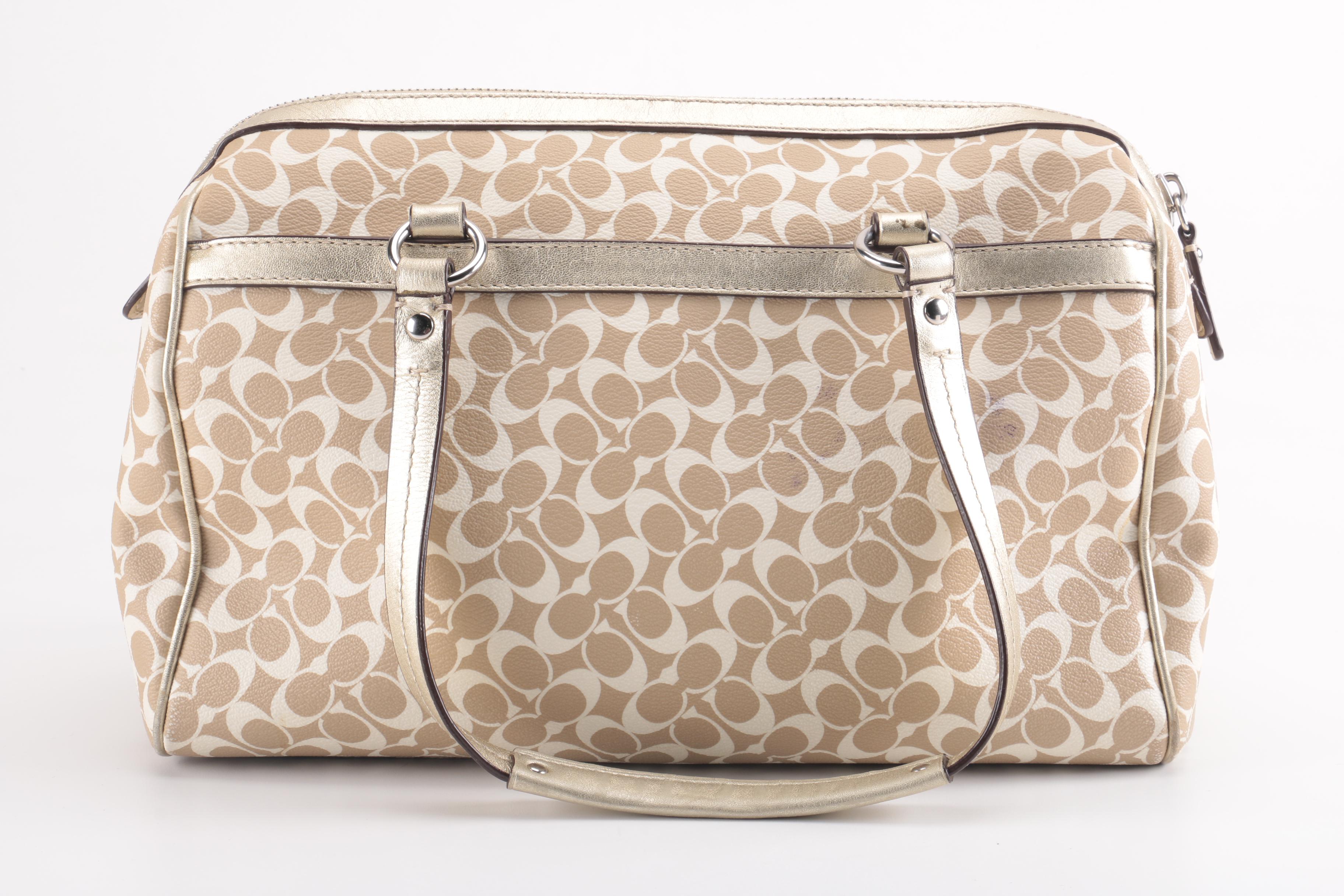 Coach Chelsea Heritage Signature Stripe Coated Canvas Bag