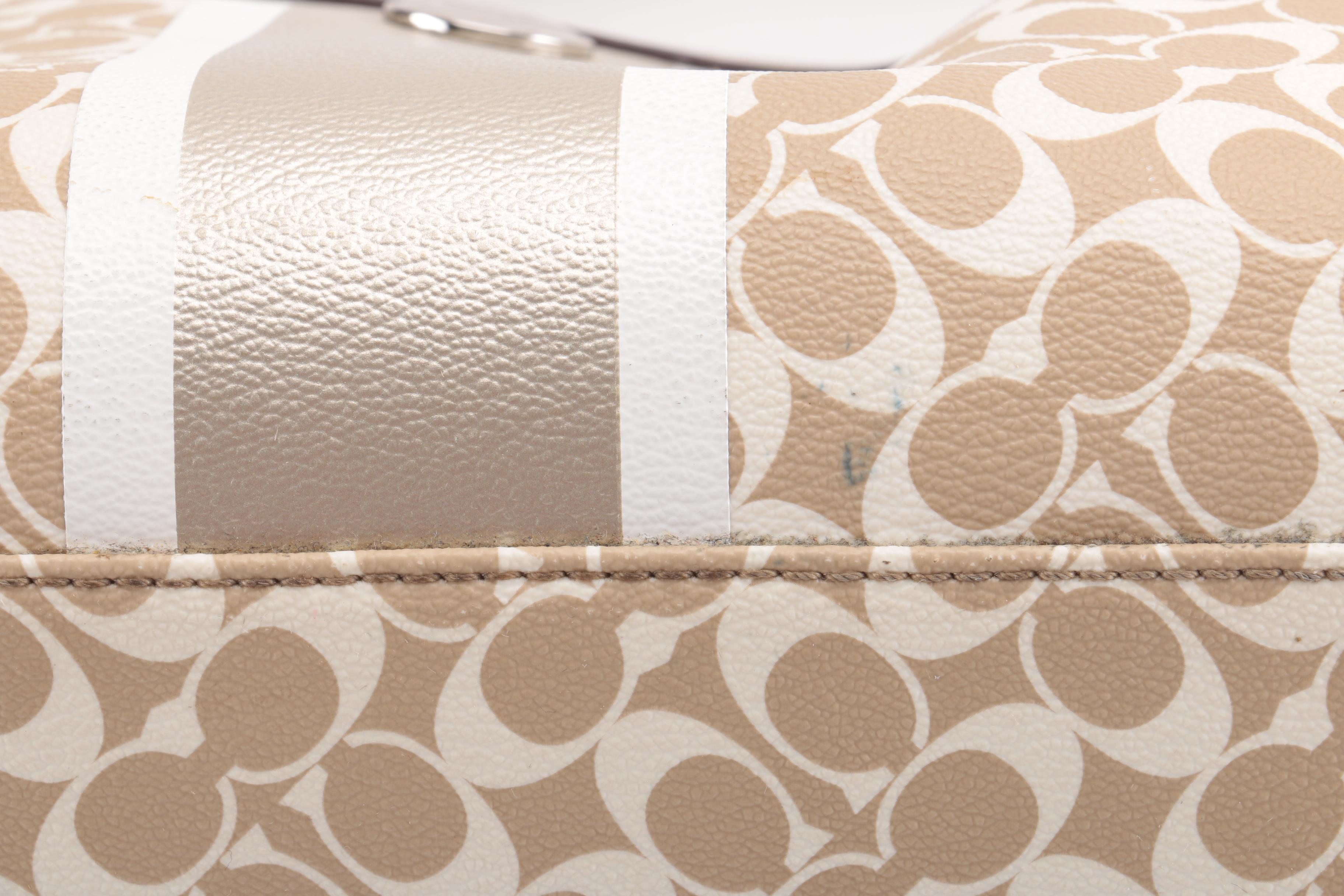 Coach Chelsea Heritage Signature Stripe Coated Canvas Bag