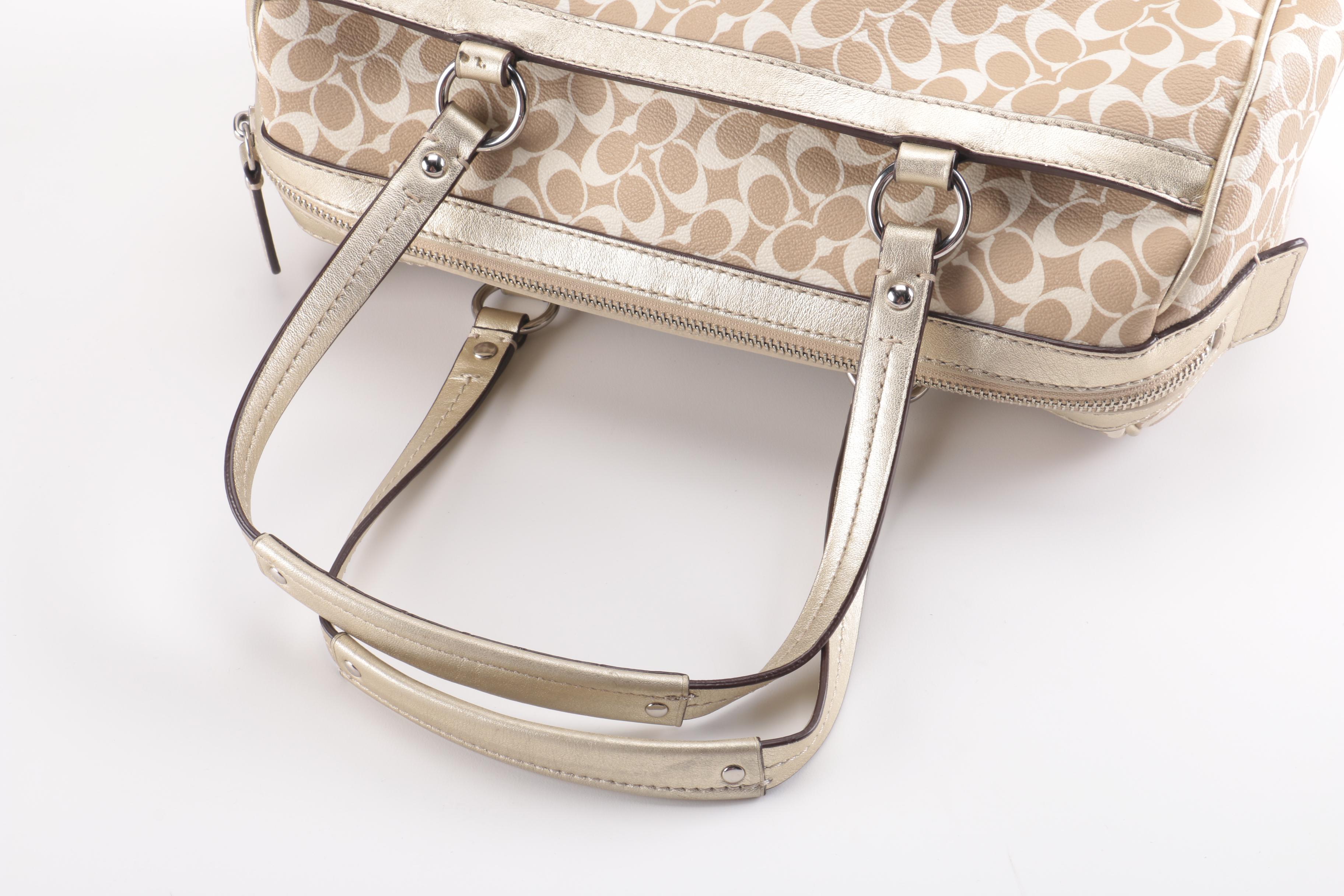 Coach Chelsea Heritage Signature Stripe Coated Canvas Bag