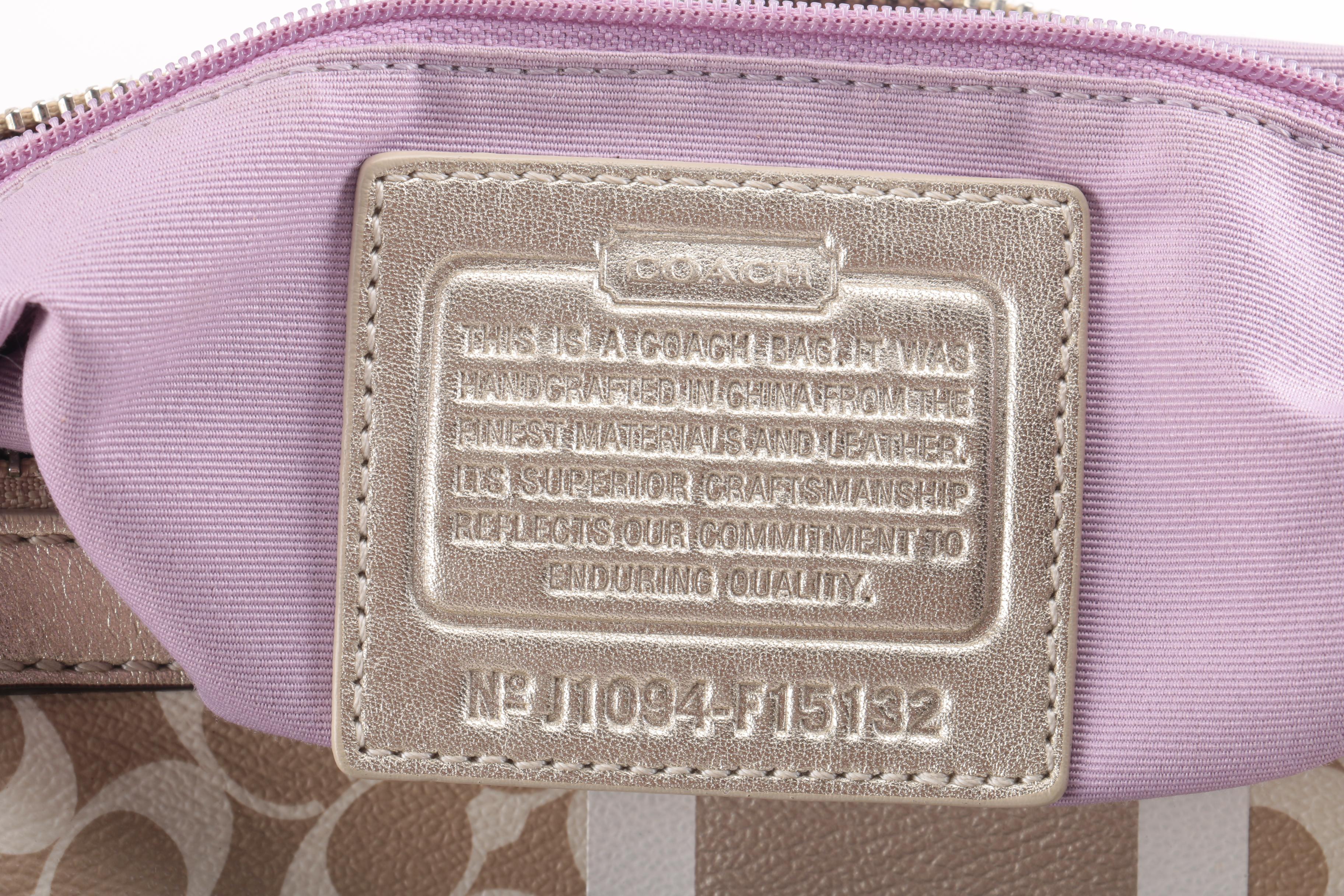 Coach Chelsea Heritage Signature Stripe Coated Canvas Bag