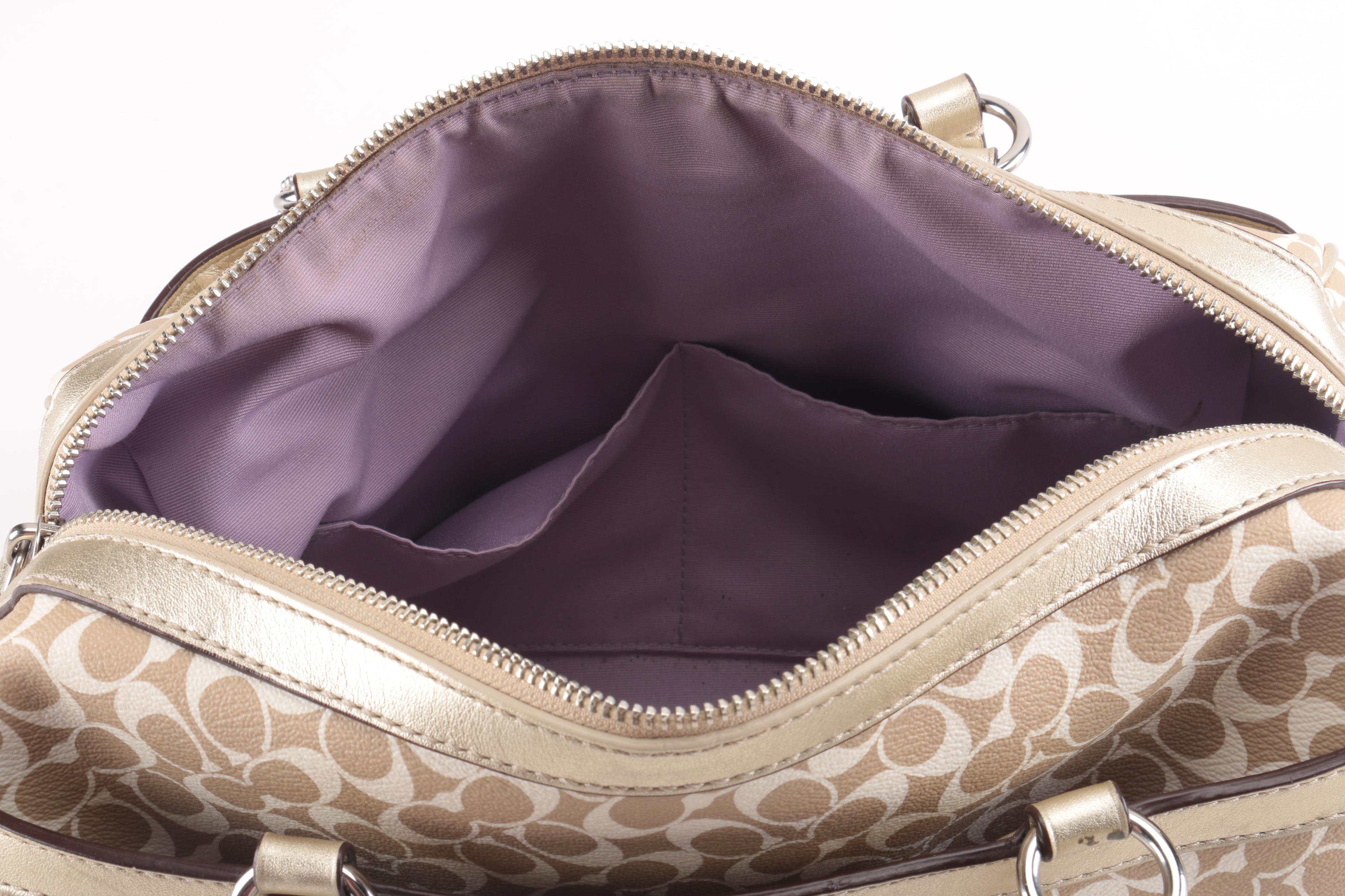 Coach Chelsea Heritage Signature Stripe Coated Canvas Bag