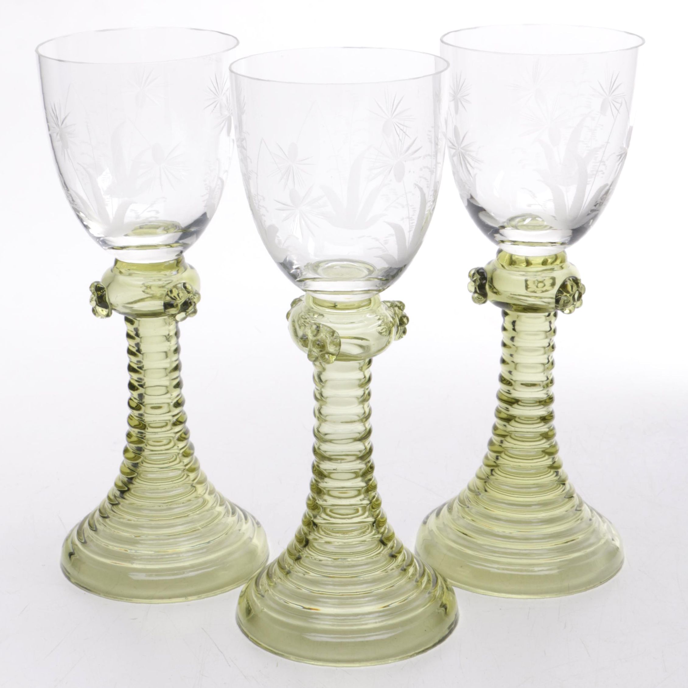 Frosted and Colored Wine Glasses