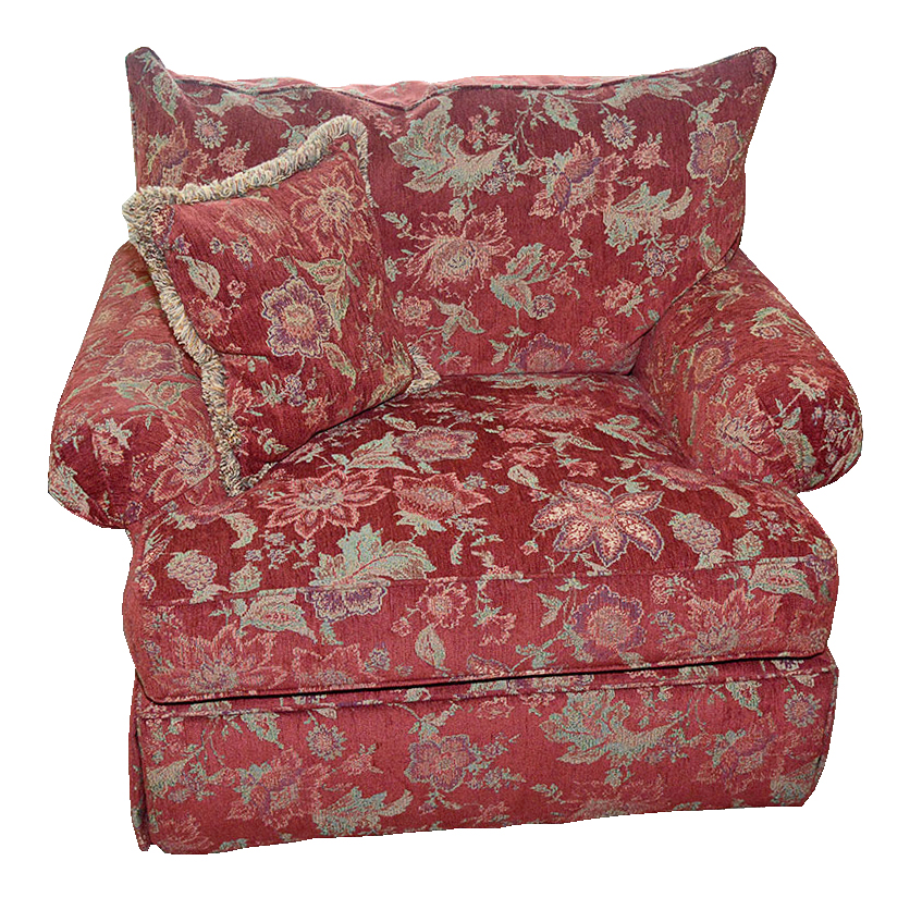 Burgundy Floral Armchair by Alan White Furniture