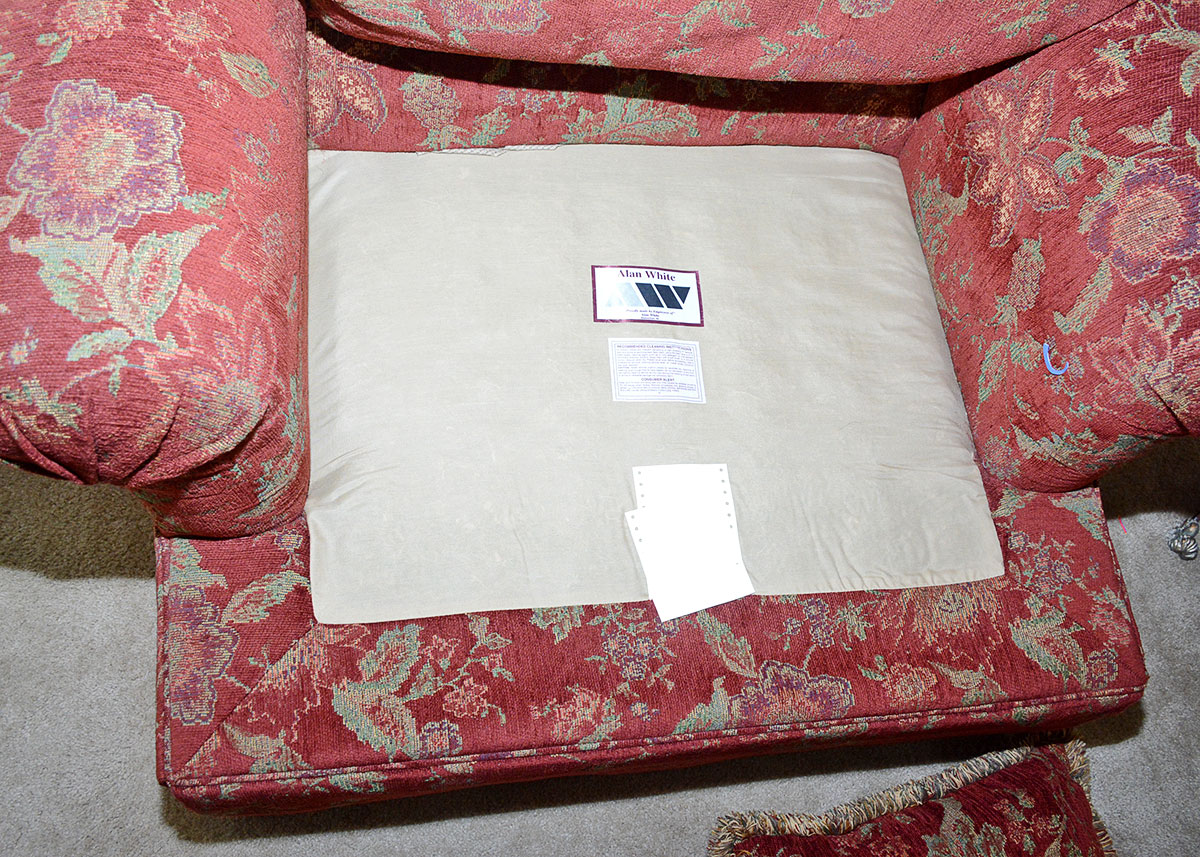 Burgundy Floral Armchair by Alan White Furniture