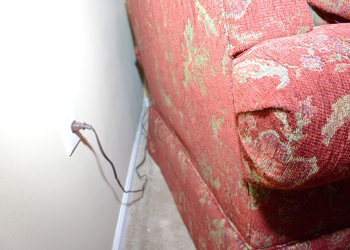 Burgundy Floral Armchair by Alan White Furniture