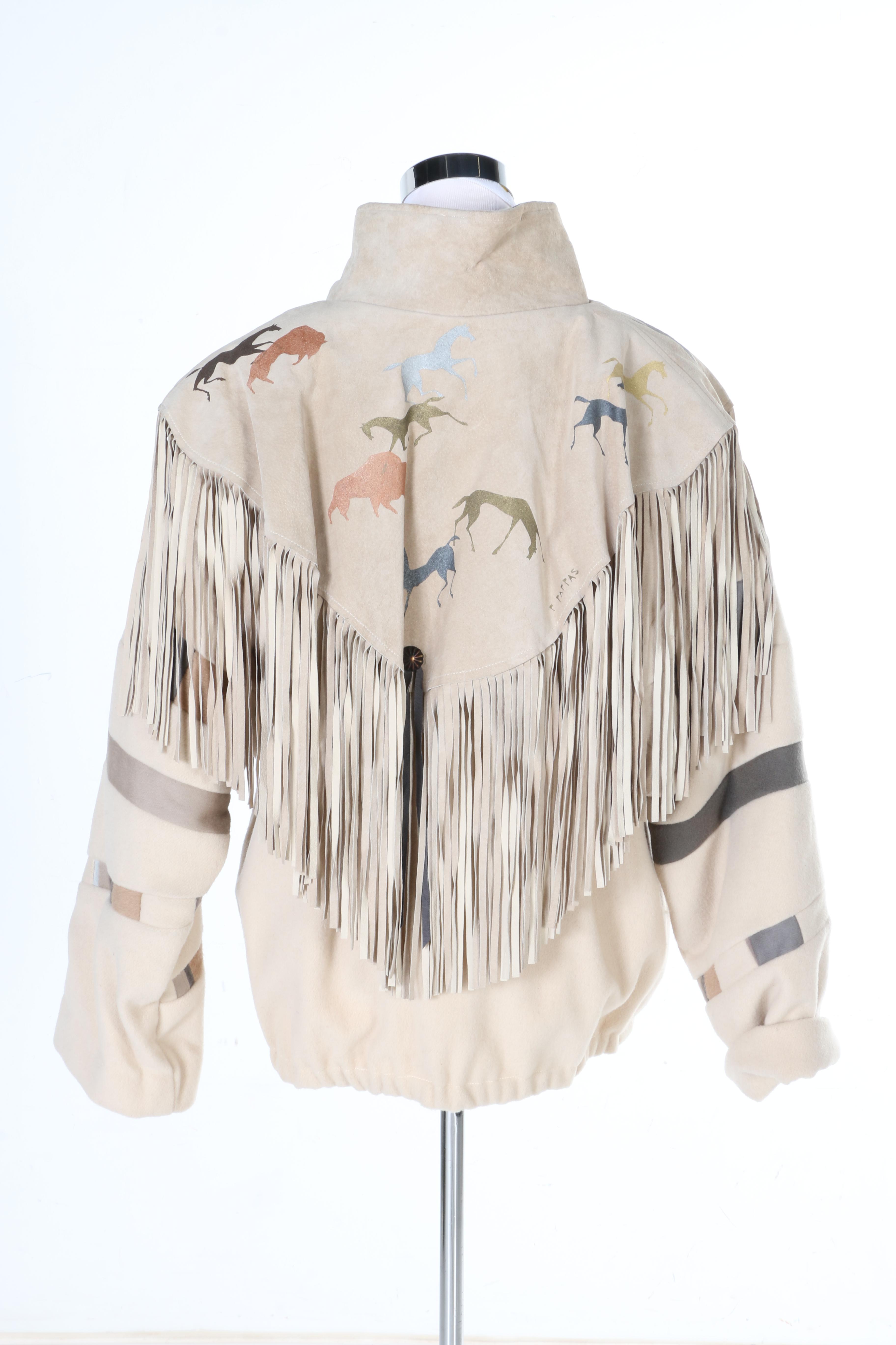 SFR Native American Inspired Wool and Suede Coat