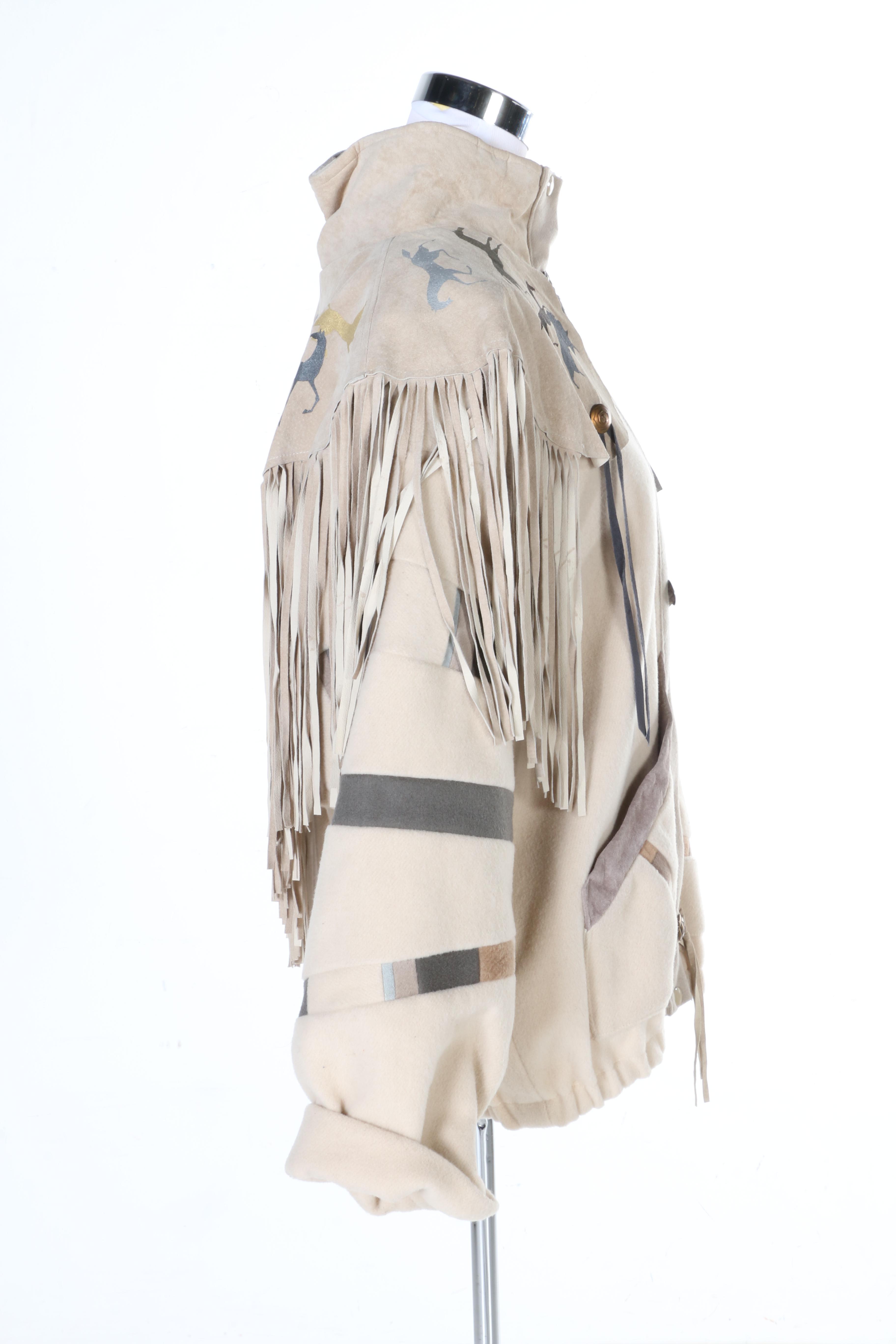 SFR Native American Inspired Wool and Suede Coat