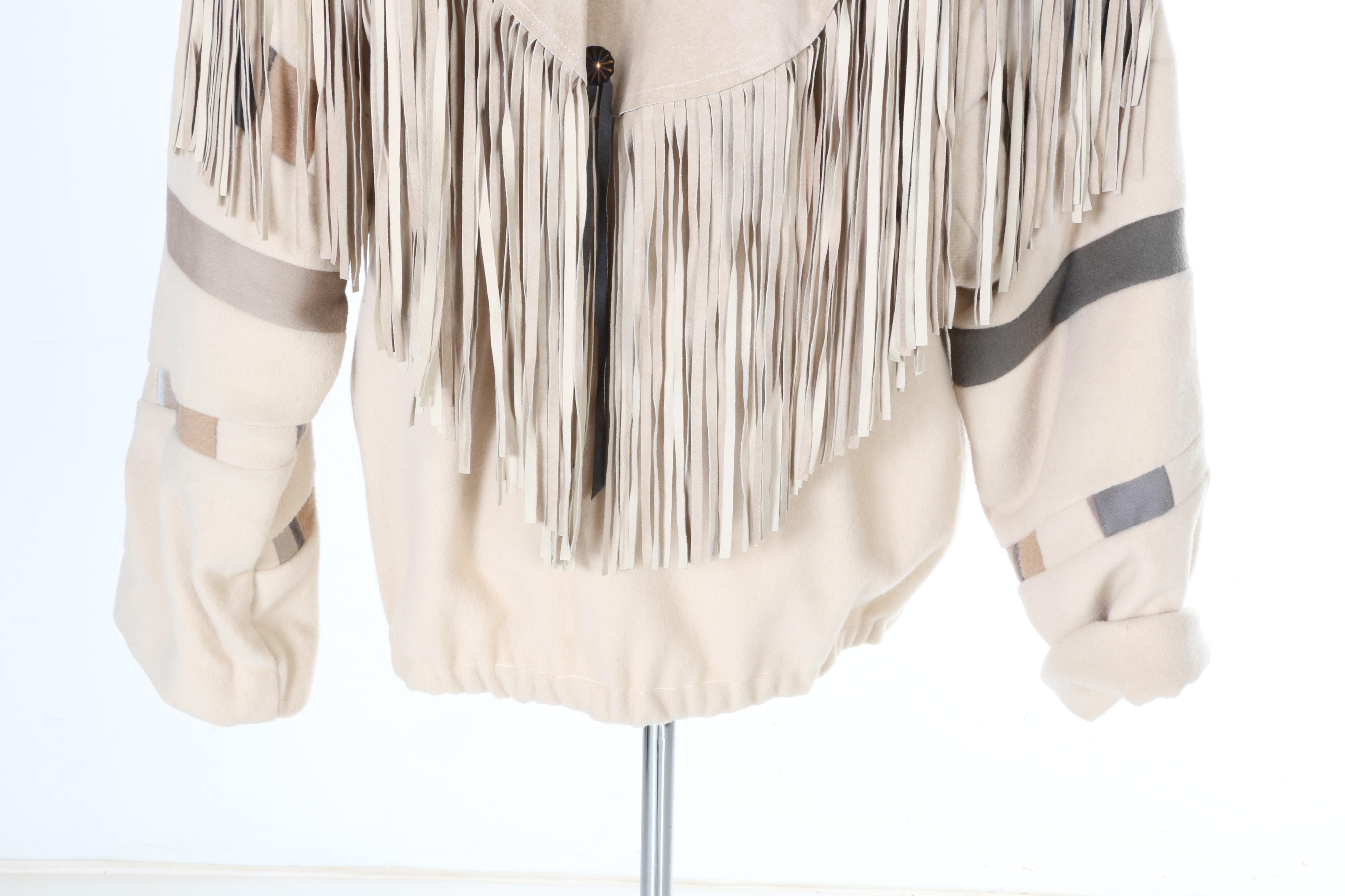 SFR Native American Inspired Wool and Suede Coat