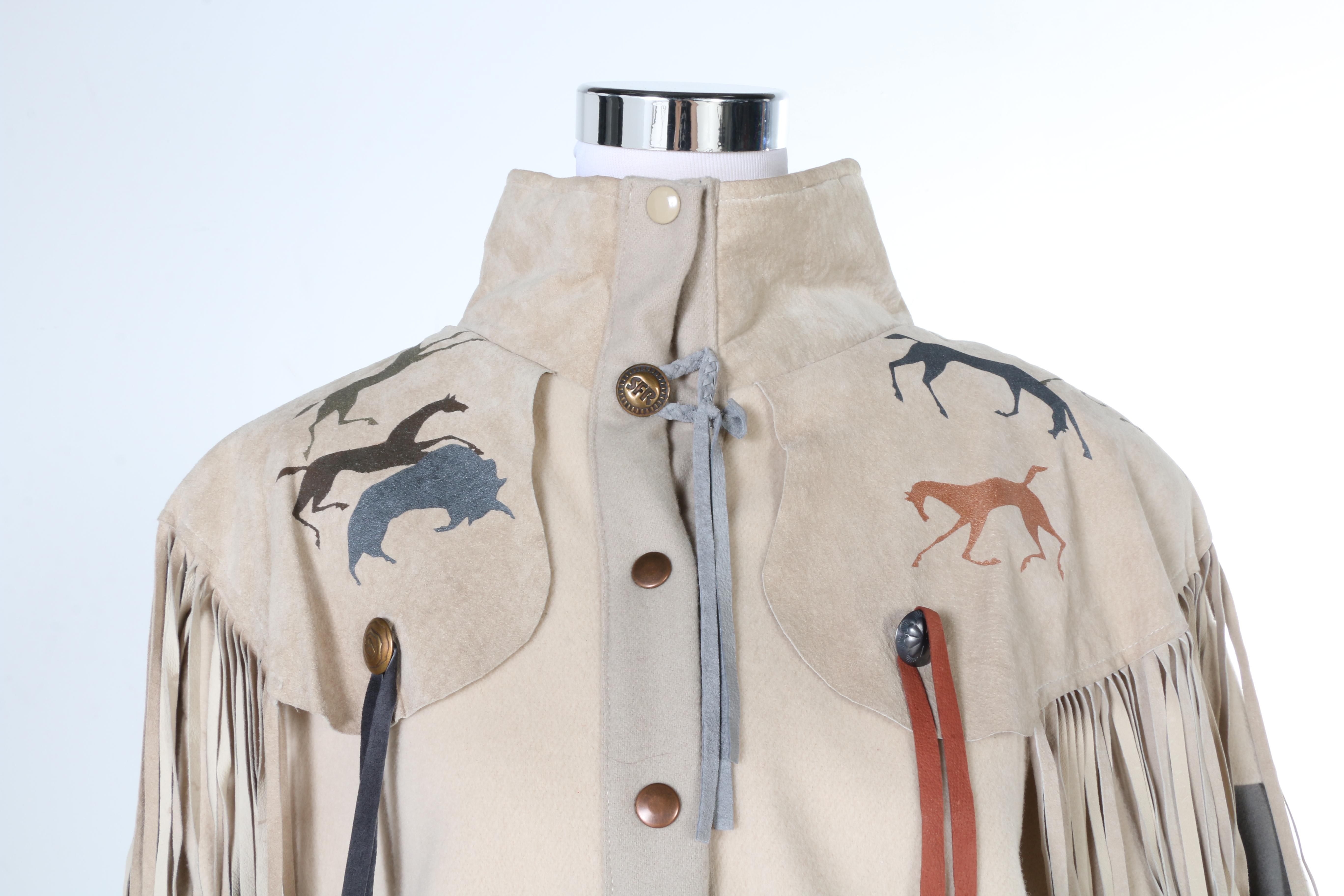 SFR Native American Inspired Wool and Suede Coat