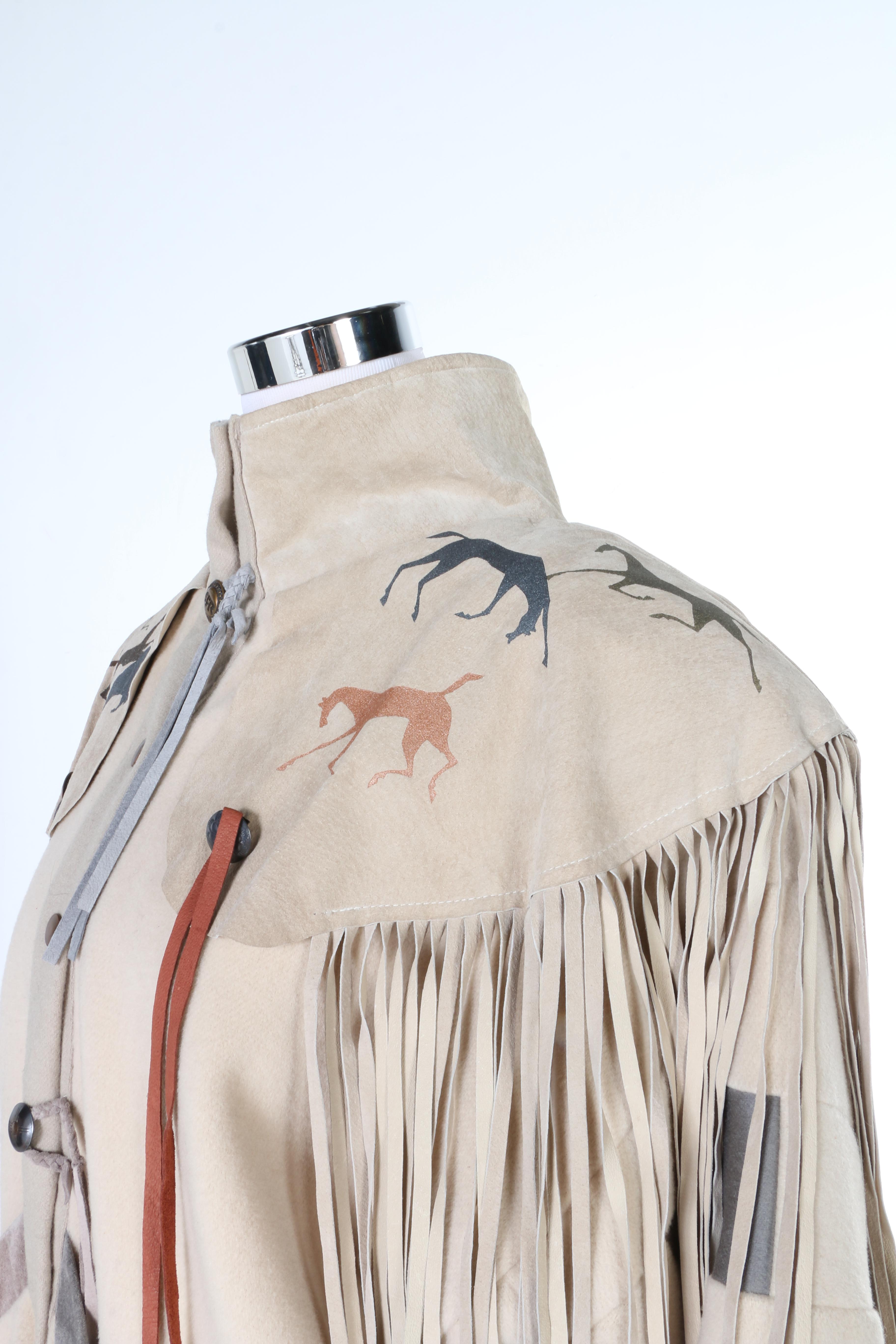 SFR Native American Inspired Wool and Suede Coat