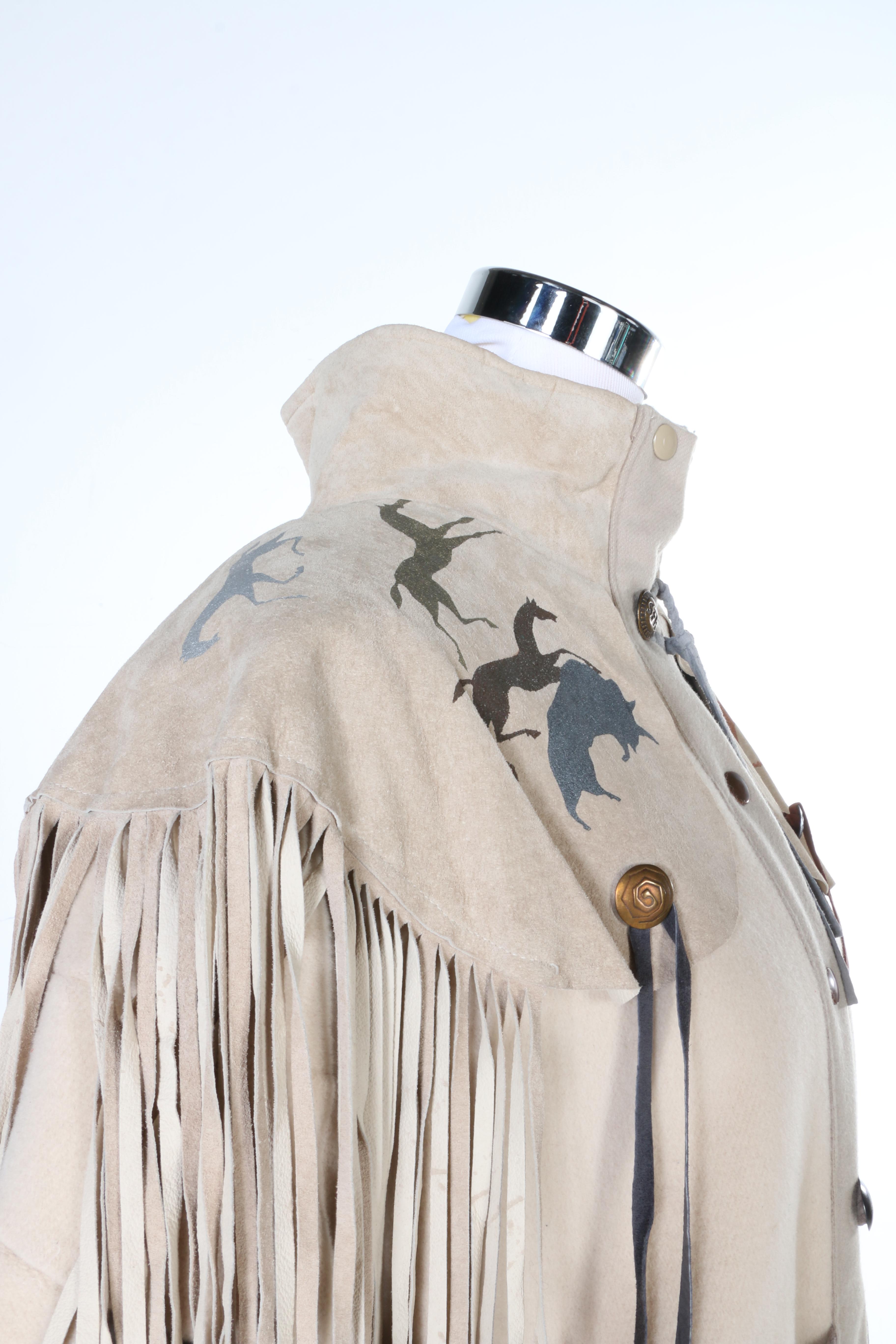 SFR Native American Inspired Wool and Suede Coat
