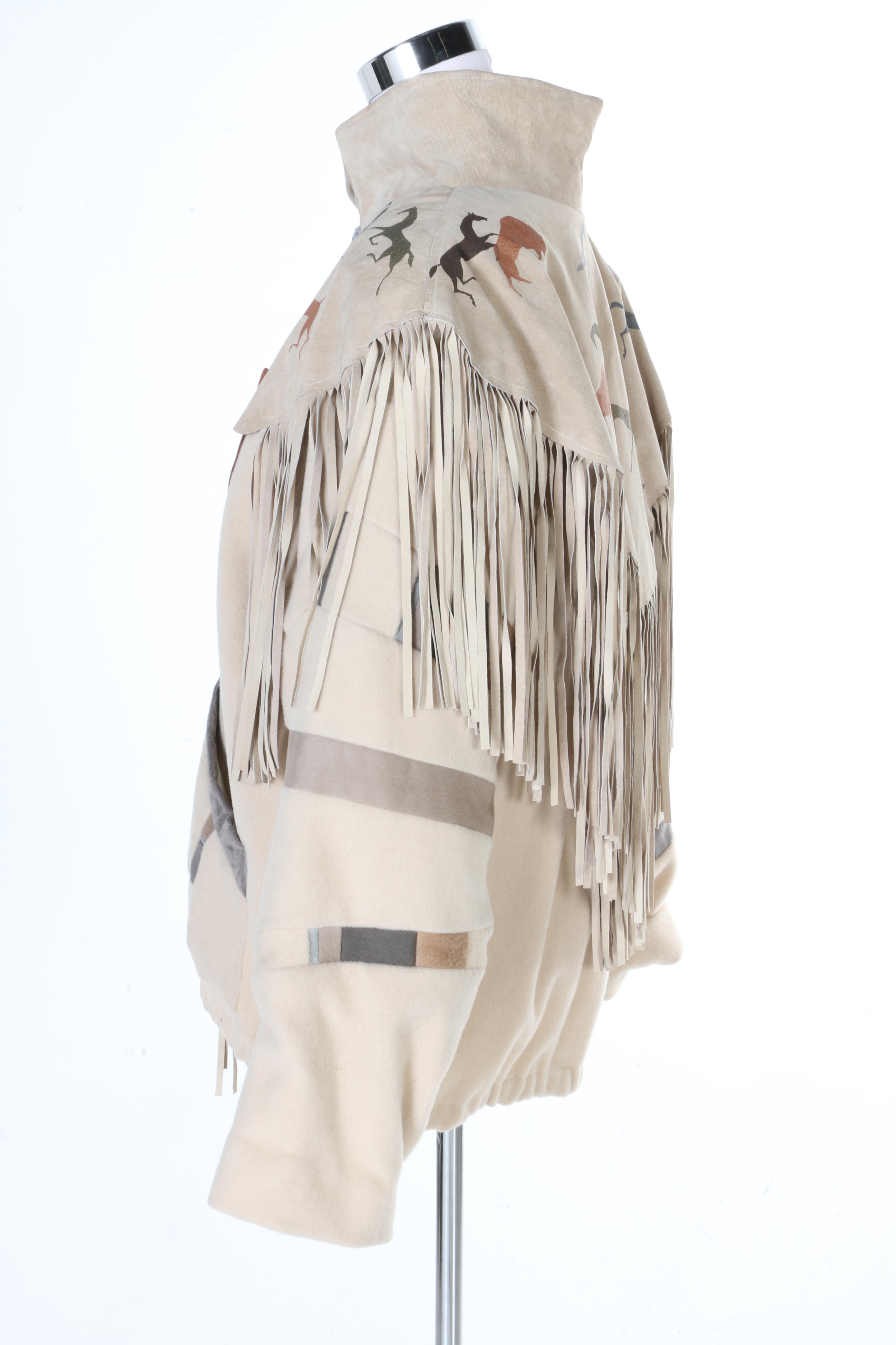 SFR Native American Inspired Wool and Suede Coat