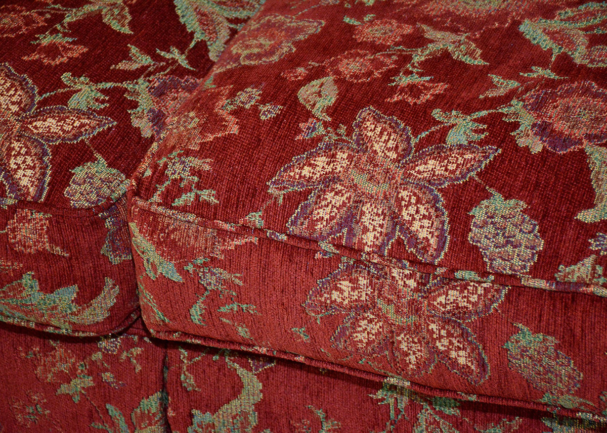 Burgundy Floral Sofa by Alan White Furniture