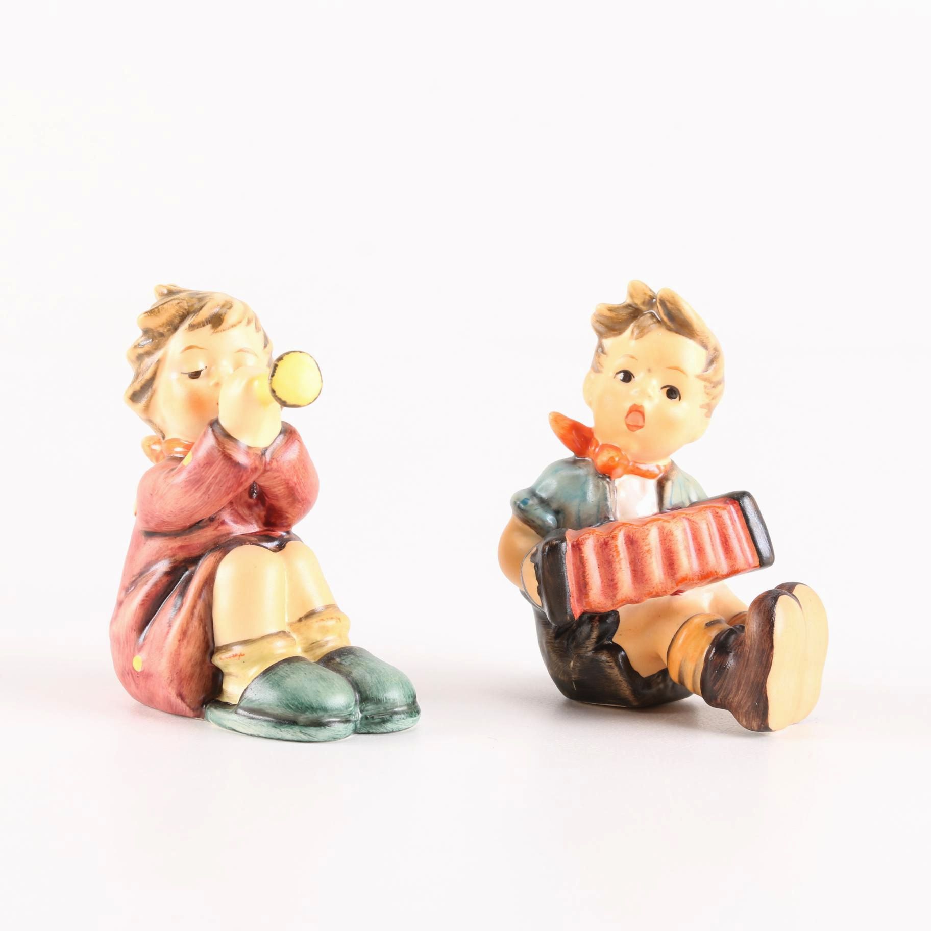 1990 Signed Hummel Figurines Boys Playing Instruments
