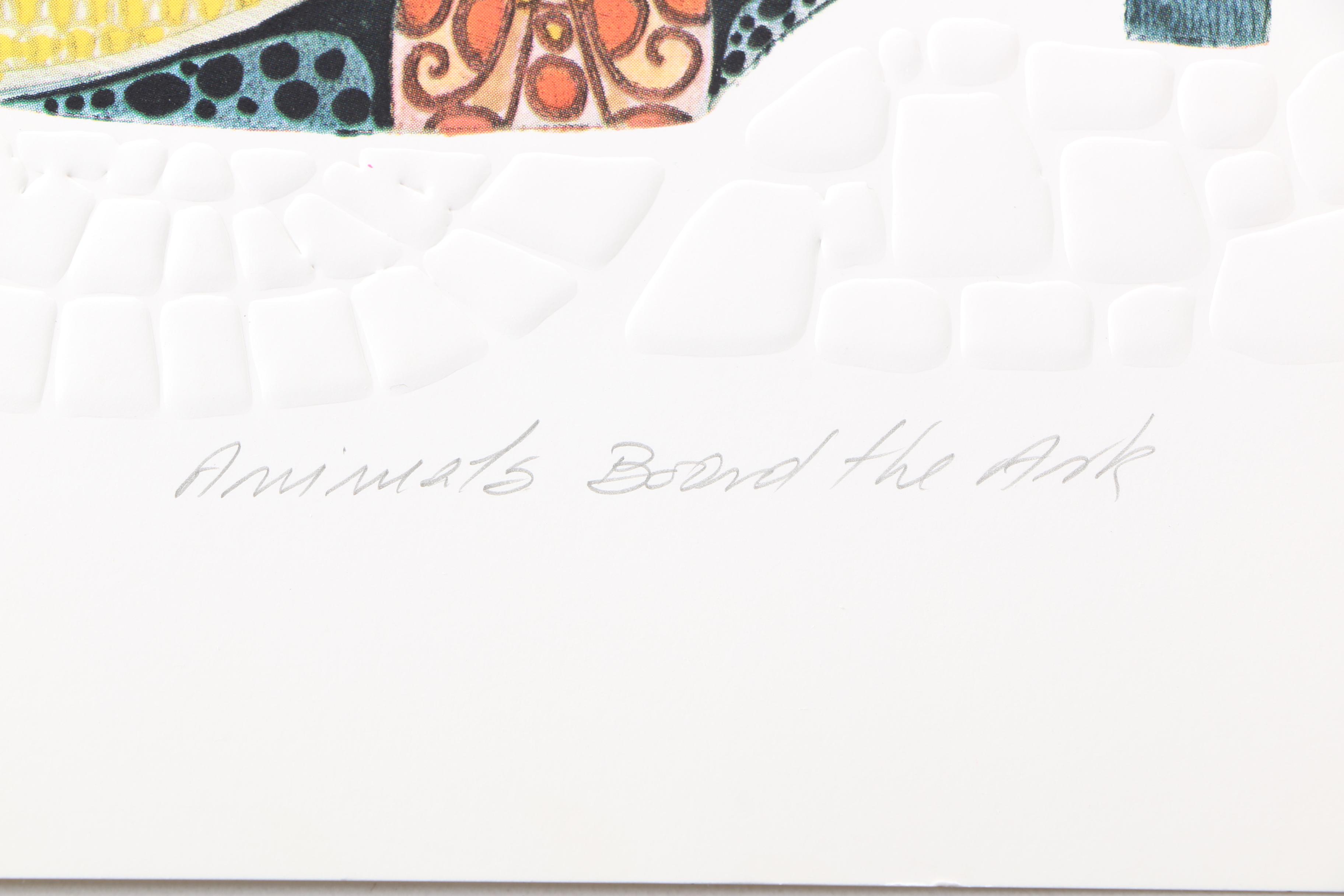 Amram Ebgi Limited Edition Relief Prints With Mixed Media Embellishments