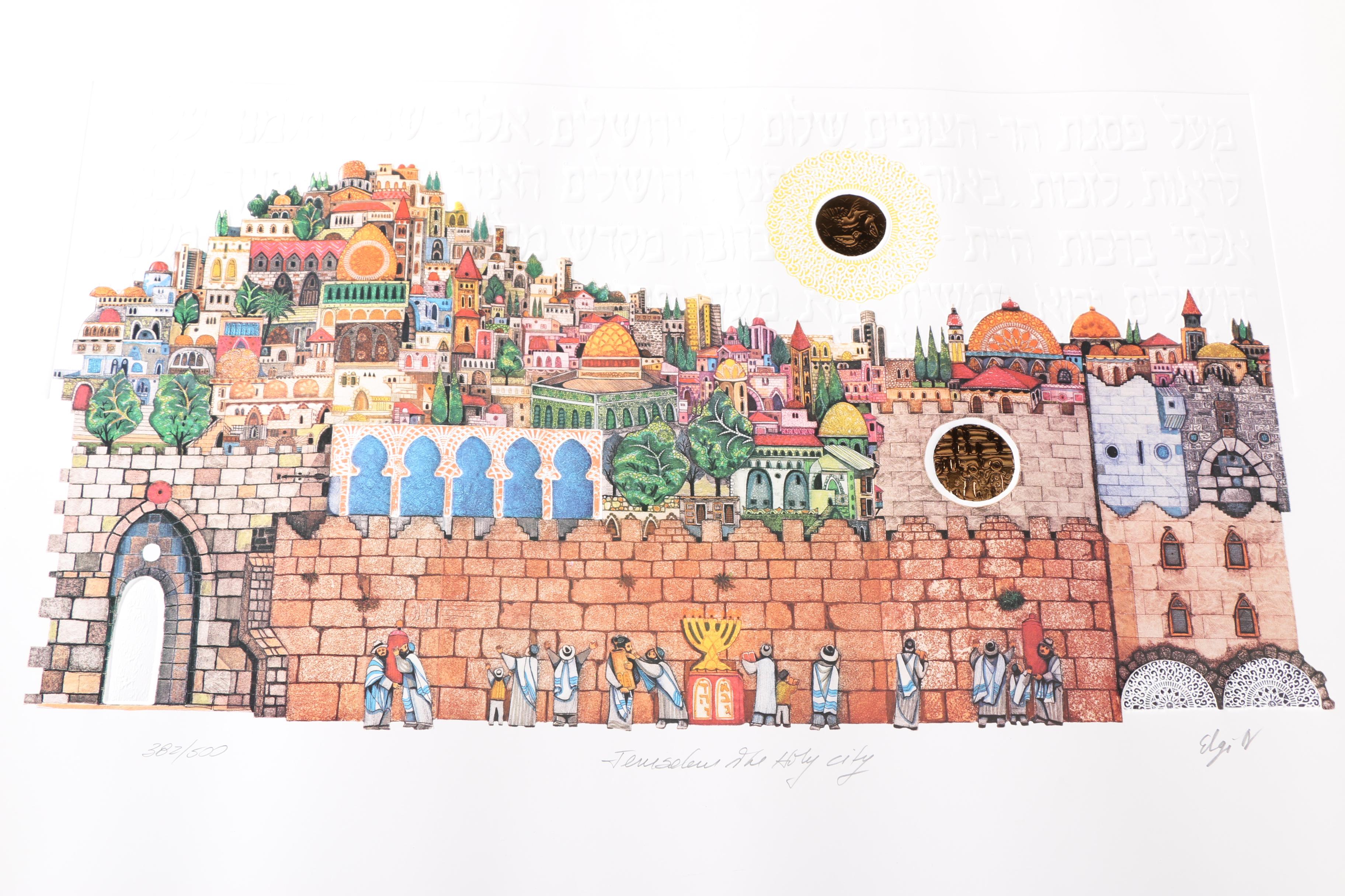 Amram Ebgi Limited Edition Relief Prints With Mixed Media Embellishments