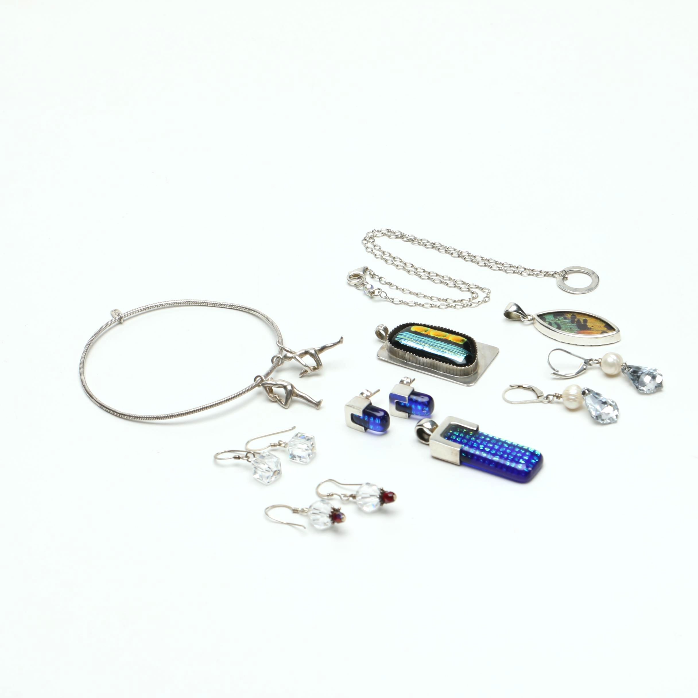 Sterling Silver With Art Glass Jewelry