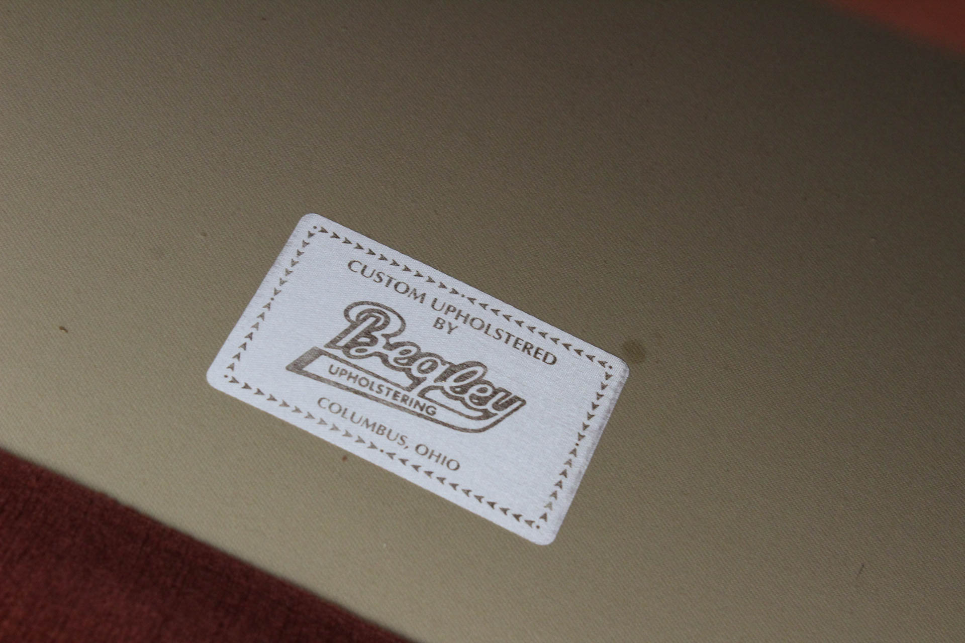 Custom Upholstered Camel Back Sofa