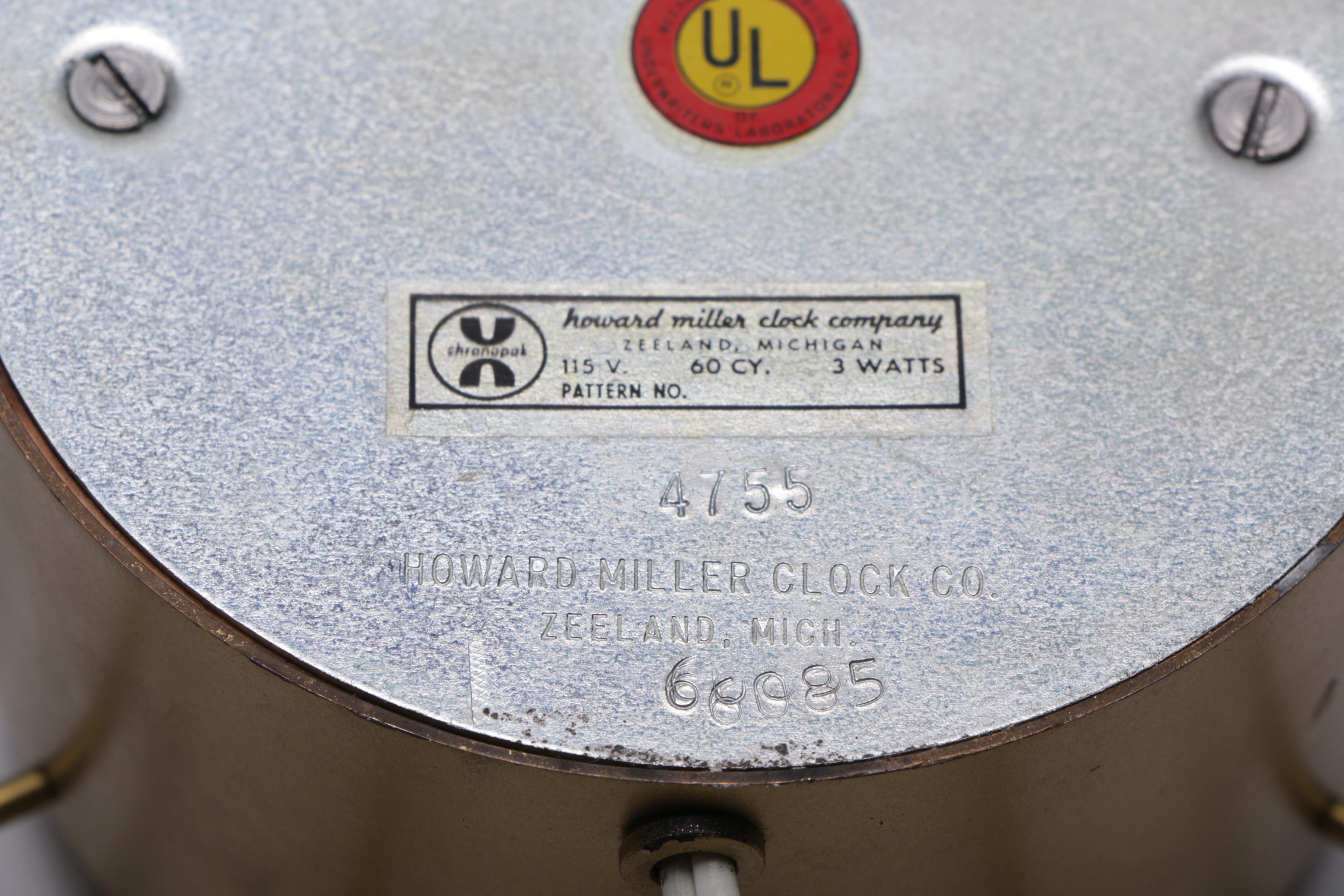 Mid Century Modern "Atom" Wall Clock by Howard Miller