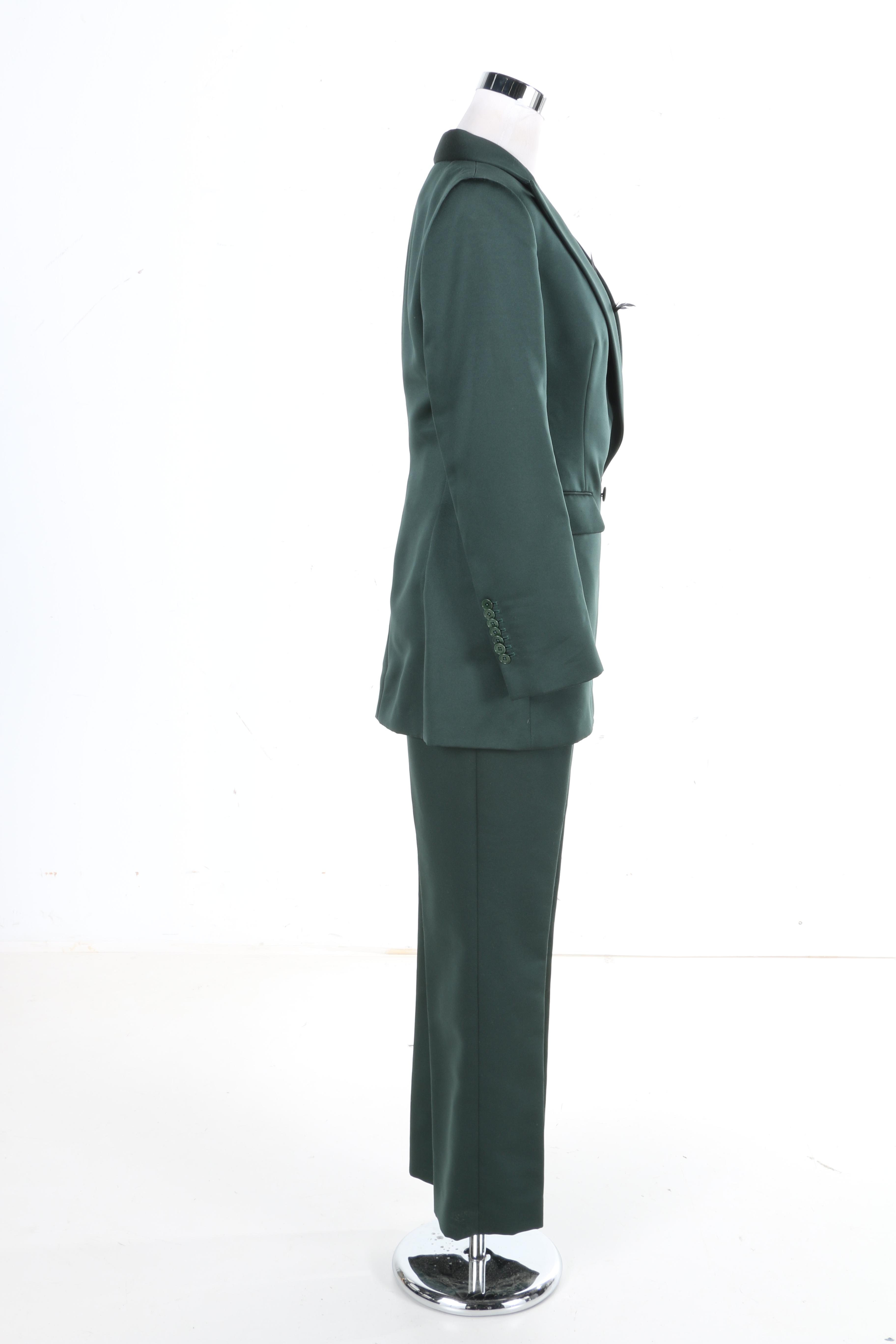 Richard Tyler Couture Women's Suit and Feathered Corset